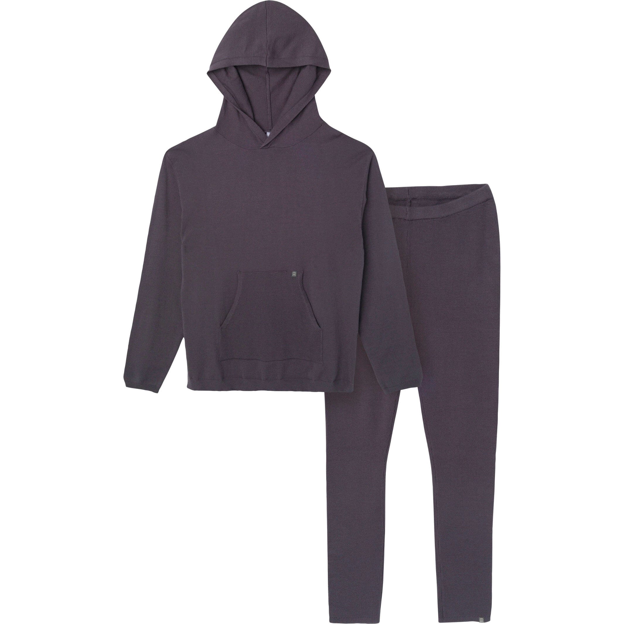 Mommy & Me 2-Piece Dark Grey Hooded Waffle Viscose Top & Legging Bundle - Image 7