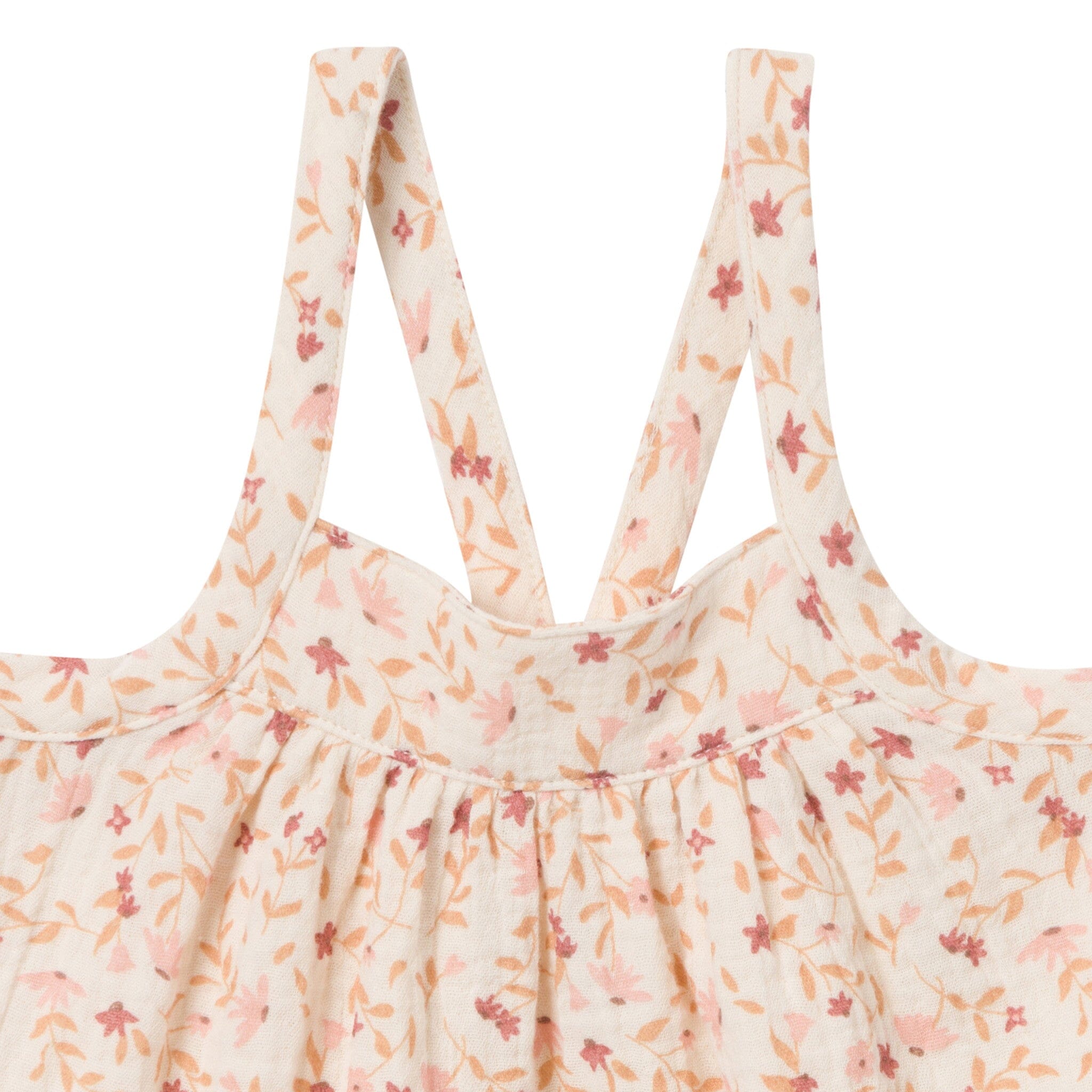 2-Piece Infant & Toddler Girls Beige Vine Floral Cropped Pants Set - Image 7