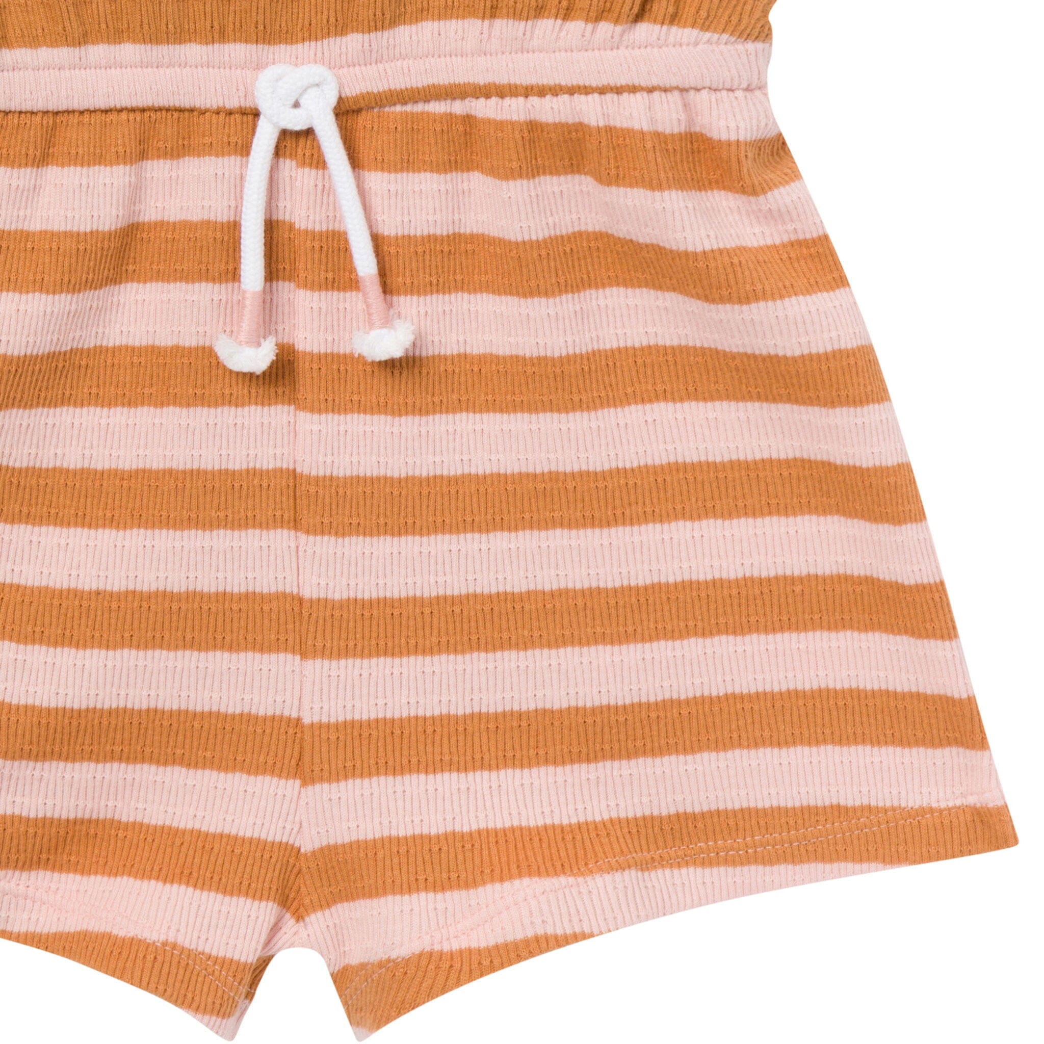 Infant & Toddler Girls Rose Stripe Flutter Sleeve Romper - Image 6