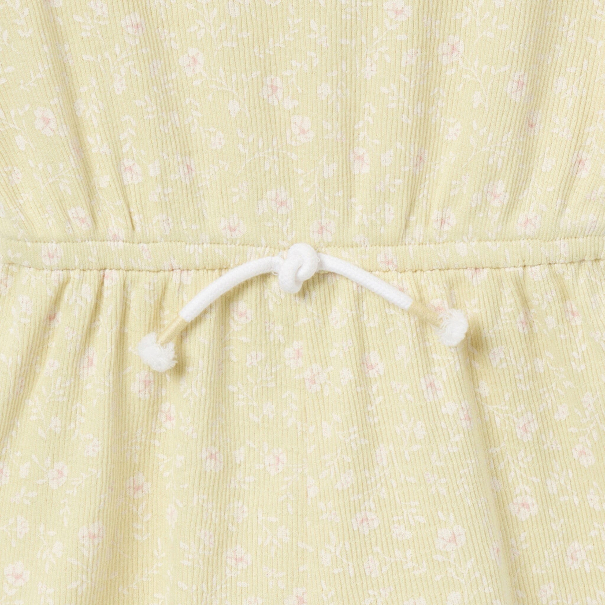 Infant & Toddler Girls Dusty Yellow Floral Flutter Sleeve Romper - Image 4