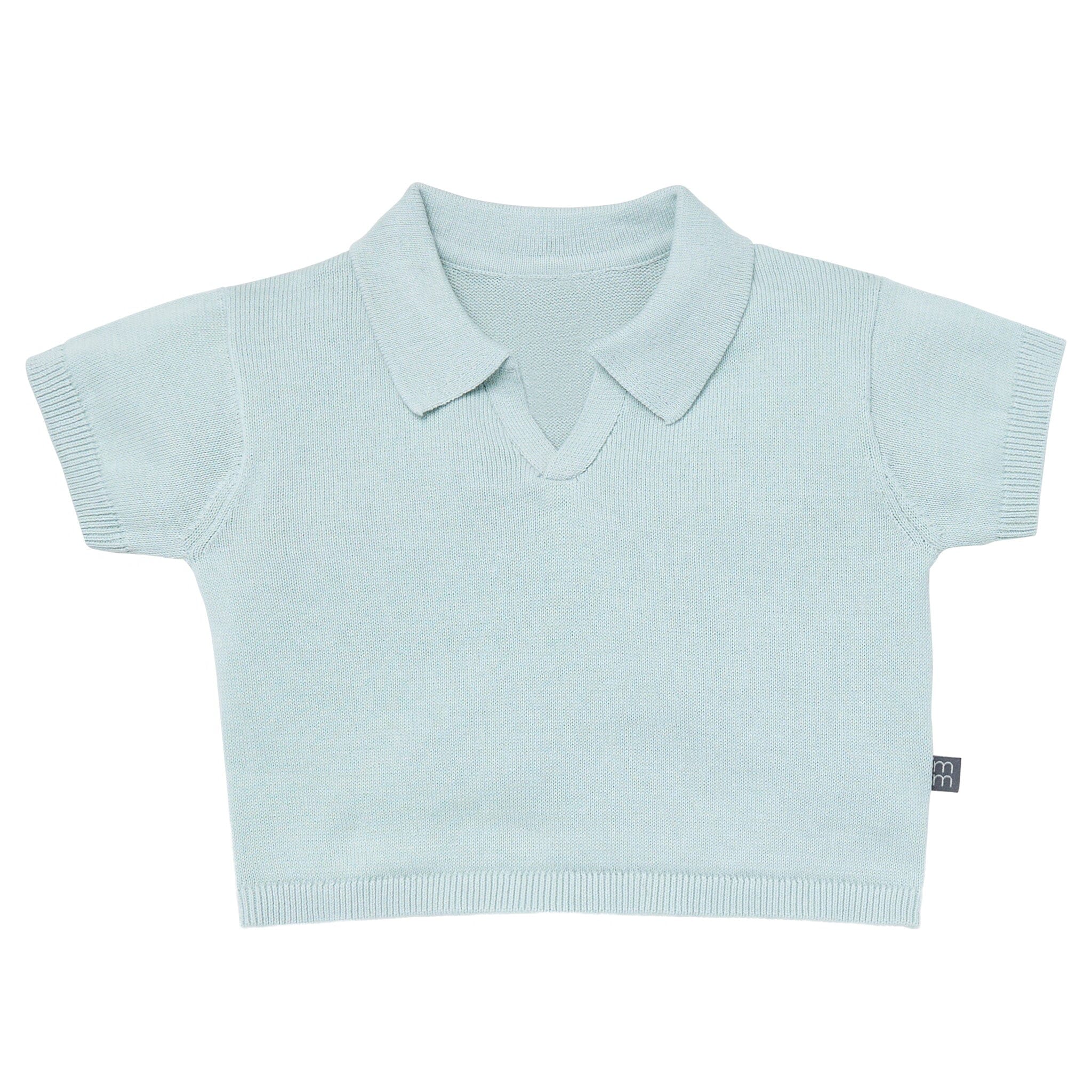2-Piece Baby Boys Light Sky Johnny Collar Sweater Knit Set - Image 2