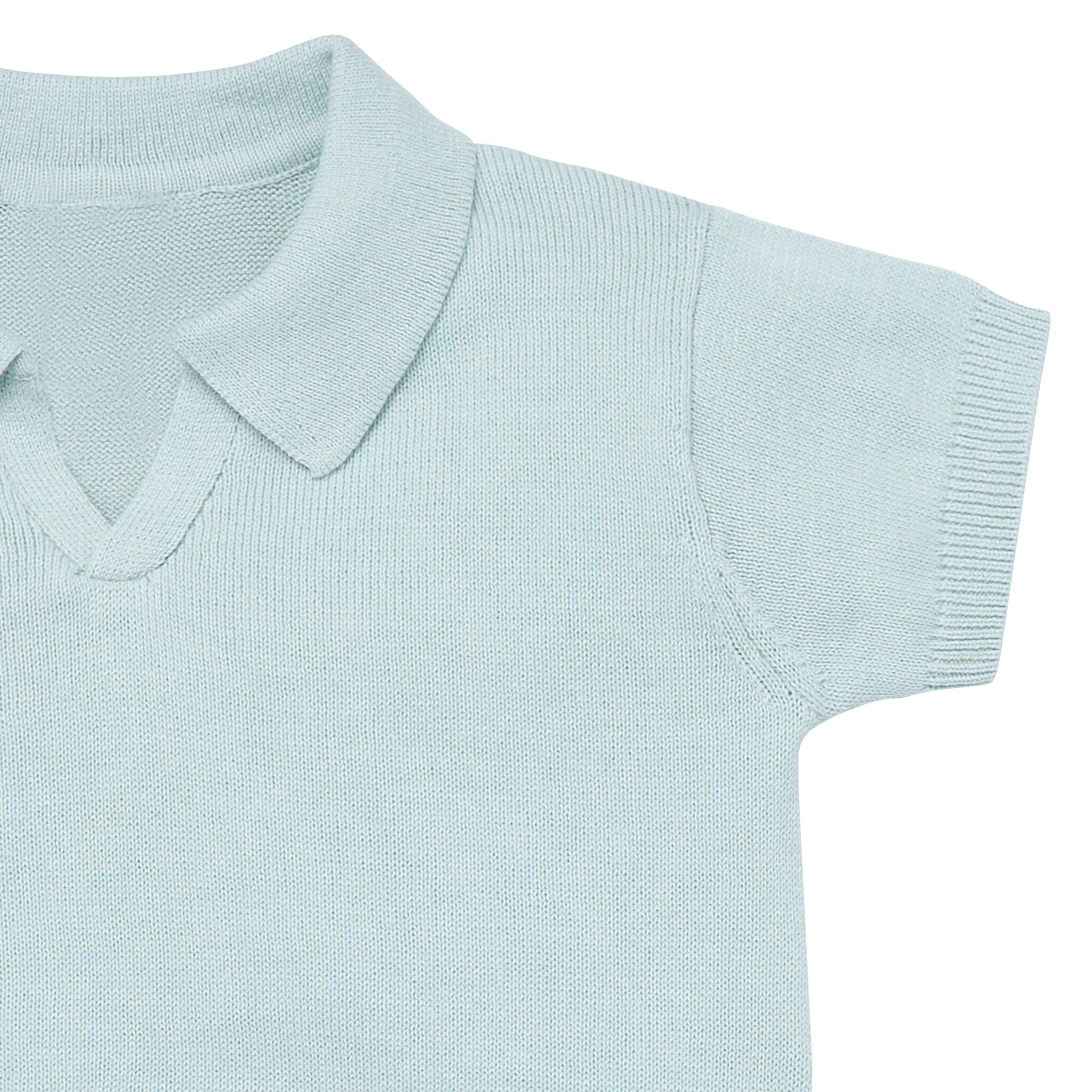 2-Piece Baby Boys Light Sky Johnny Collar Sweater Knit Set - Image 3