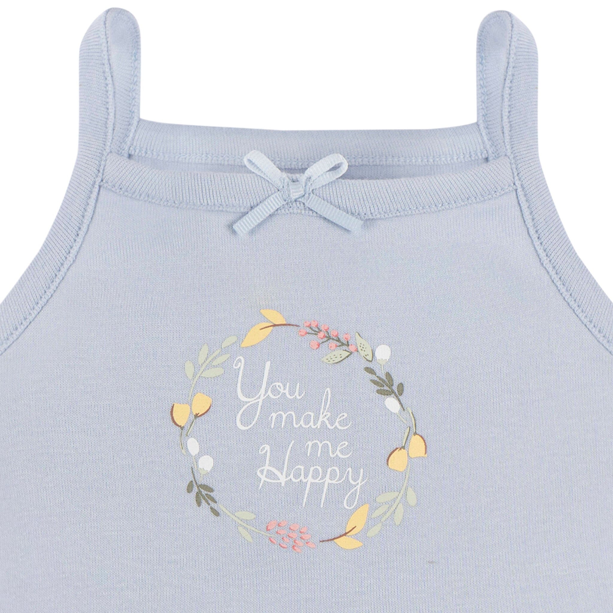 4-Pack Baby Girls White Floral Sleeveless Onesies® Bodysuits - Image 12