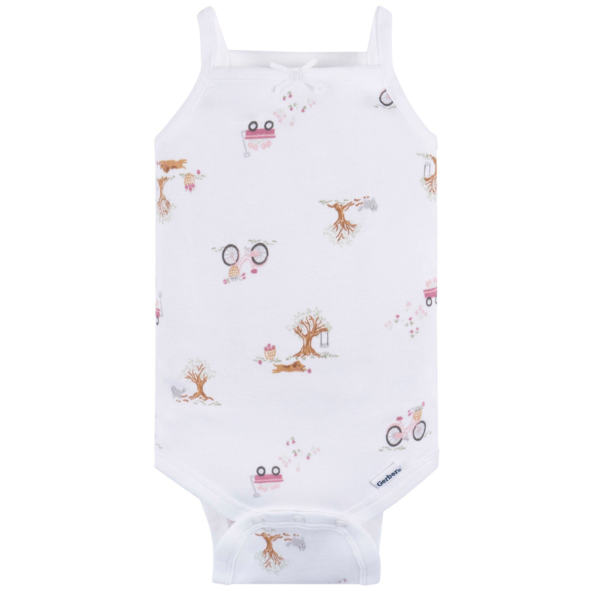4-Pack Baby Girls Green Floral Sleeveless Onesies® Bodysuits - Image 4