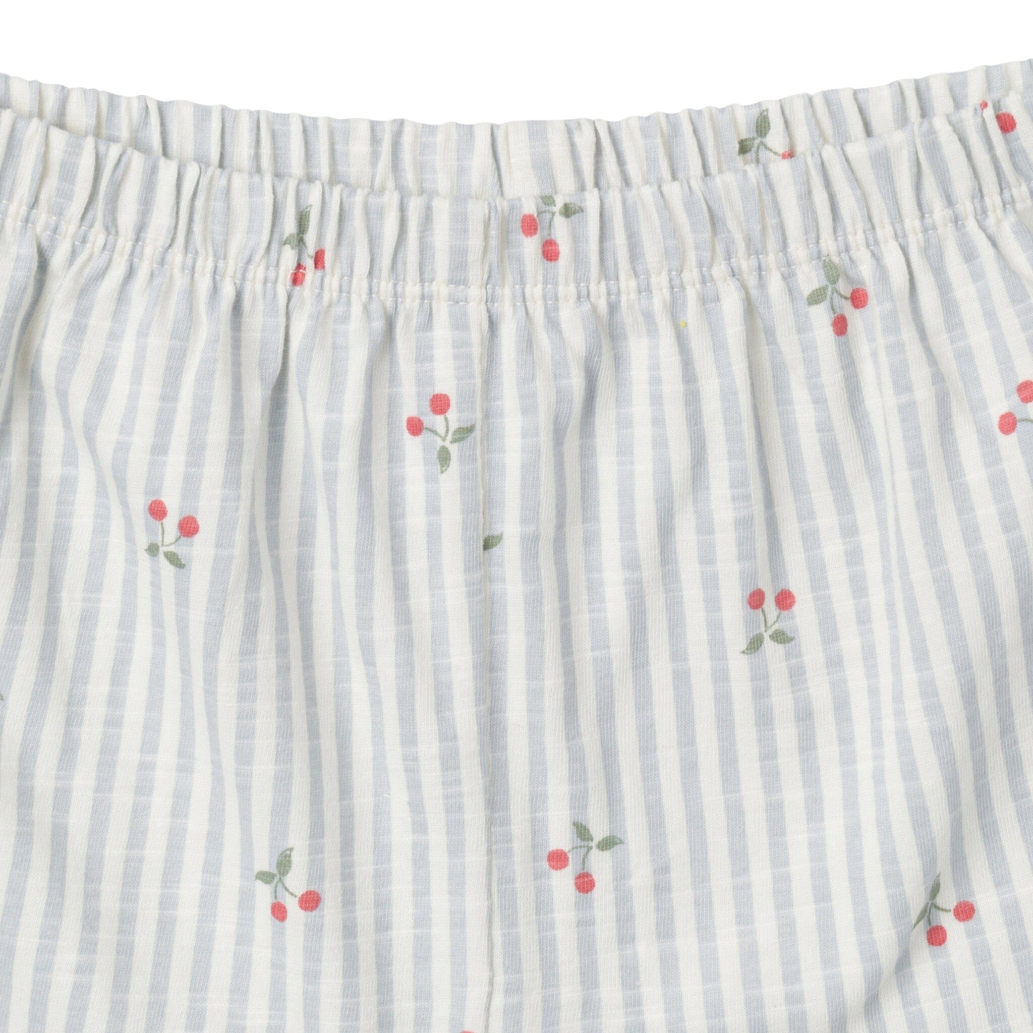 2-Piece Infant & Toddler Girls Cherry Stripes Ruffle Top and Shorts Set - Image 5