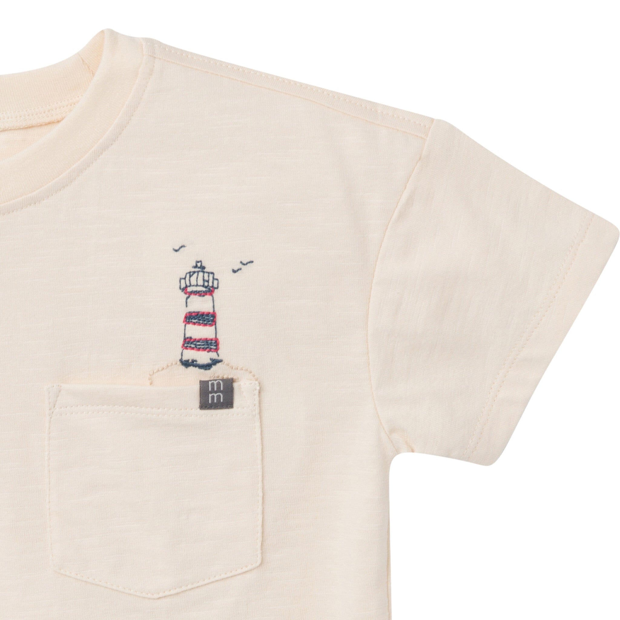 2-Piece Toddler Boys Lighthouse Top and Cargo Shorts Set - Image 3