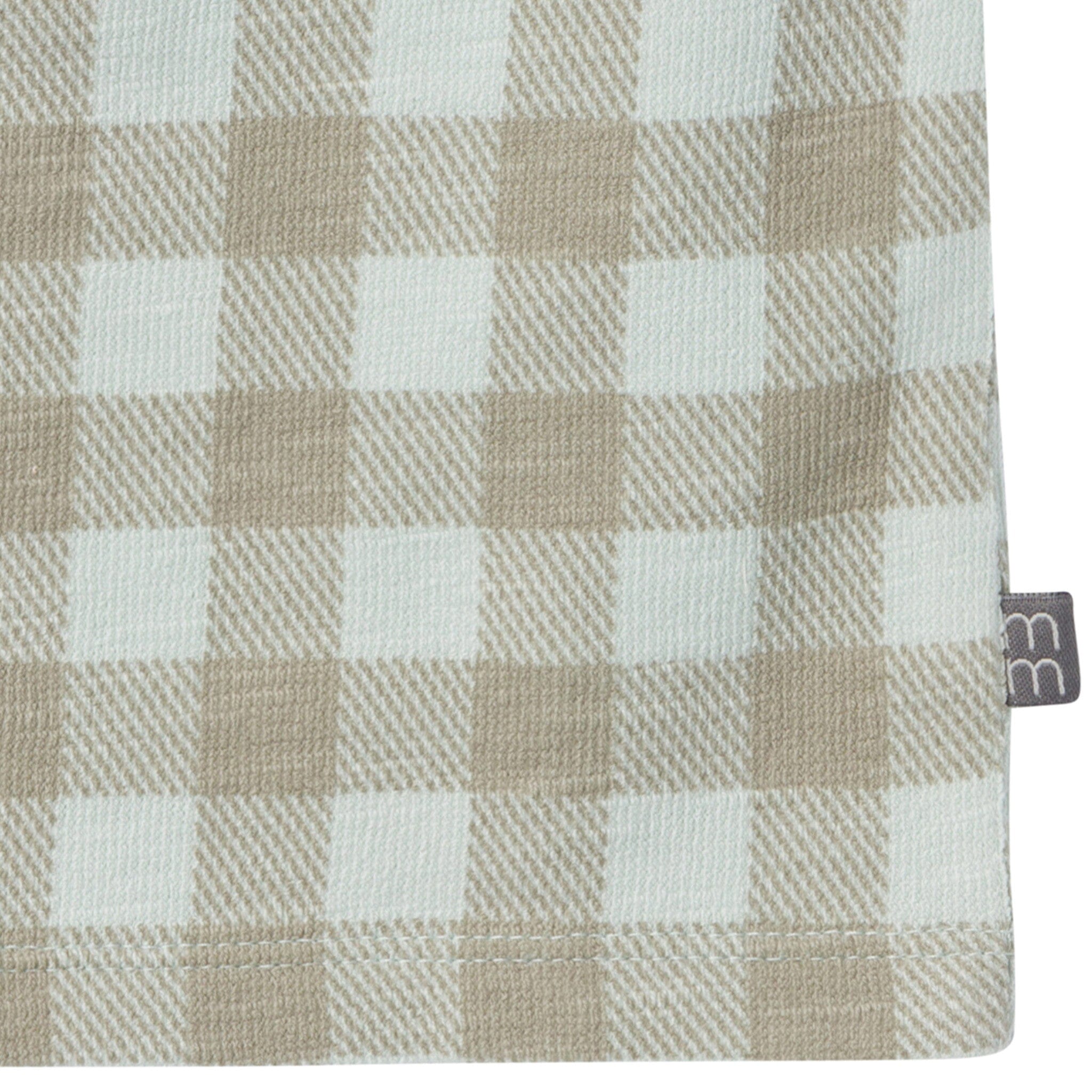 2-Piece Baby Boys Light Sky Gingham Henley Shirt and Shorts Set - Image 5