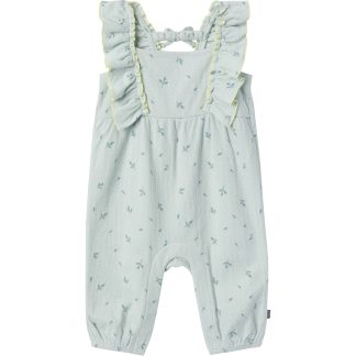 Baby Girls Sky Leaves Ruffles Long Leg Romper