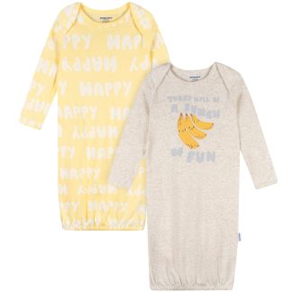 2-Pack Baby Neutral Bananas Gowns