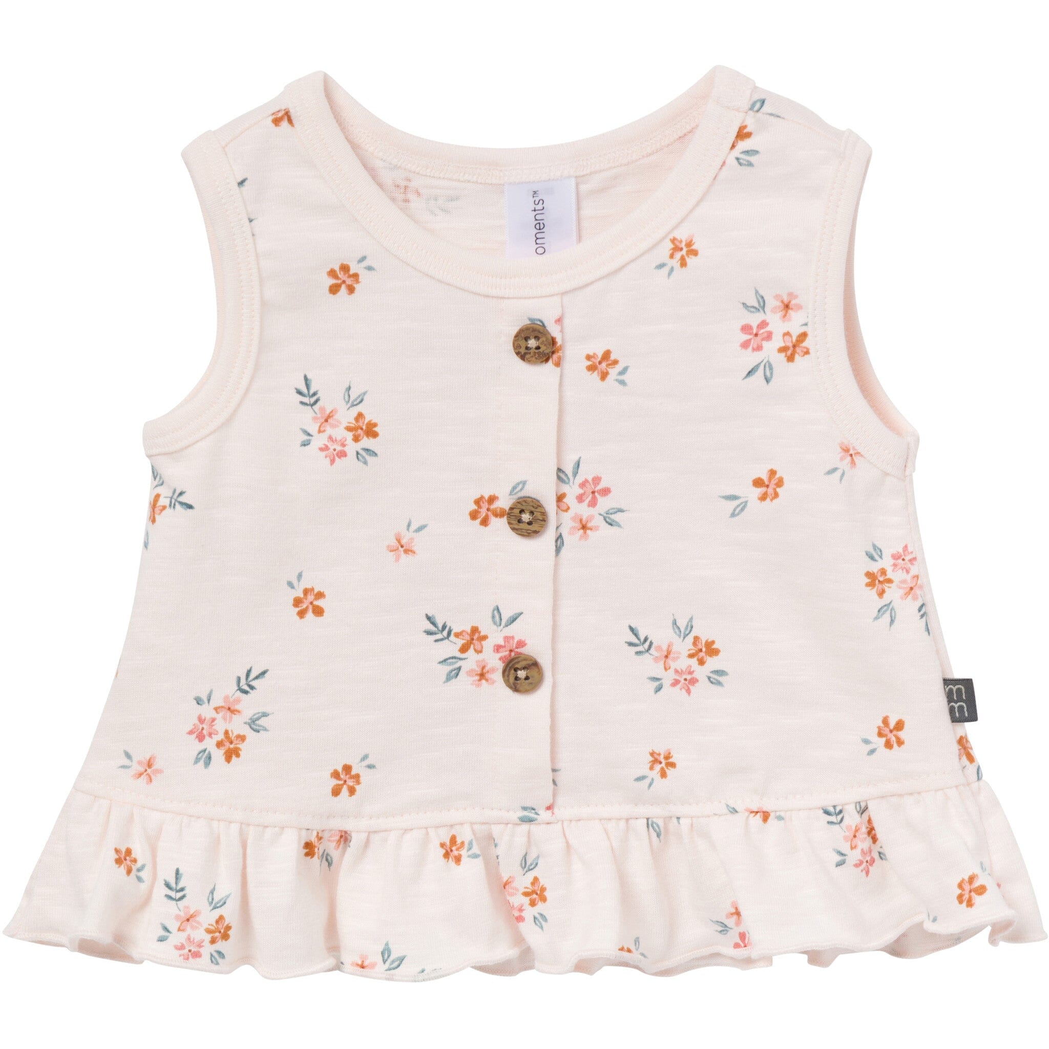4-Piece Baby Girls Flower Bunches Sleeveless Peplum Tops and Shorts Set - Image 4