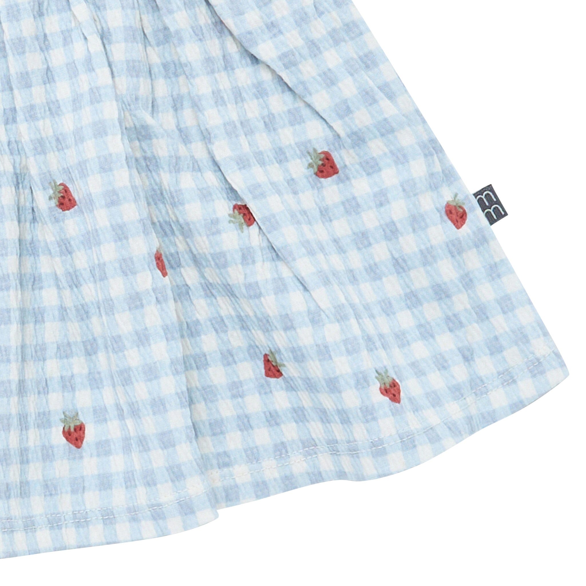 2-Piece Baby Girls Strawberry Gingham Ruffle Sleeve Dress and Diaper Cover Set - Image 6
