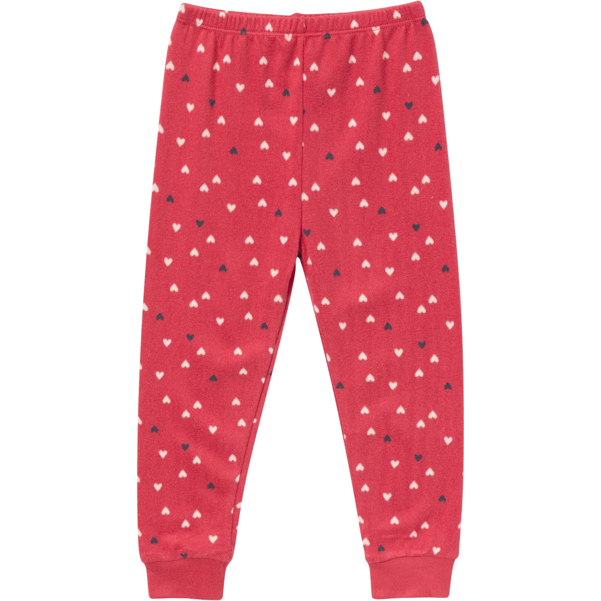2-Piece Infant and Toddler Neutral Red Hearts Snug Fitting Hacci Pajamas - Image 6