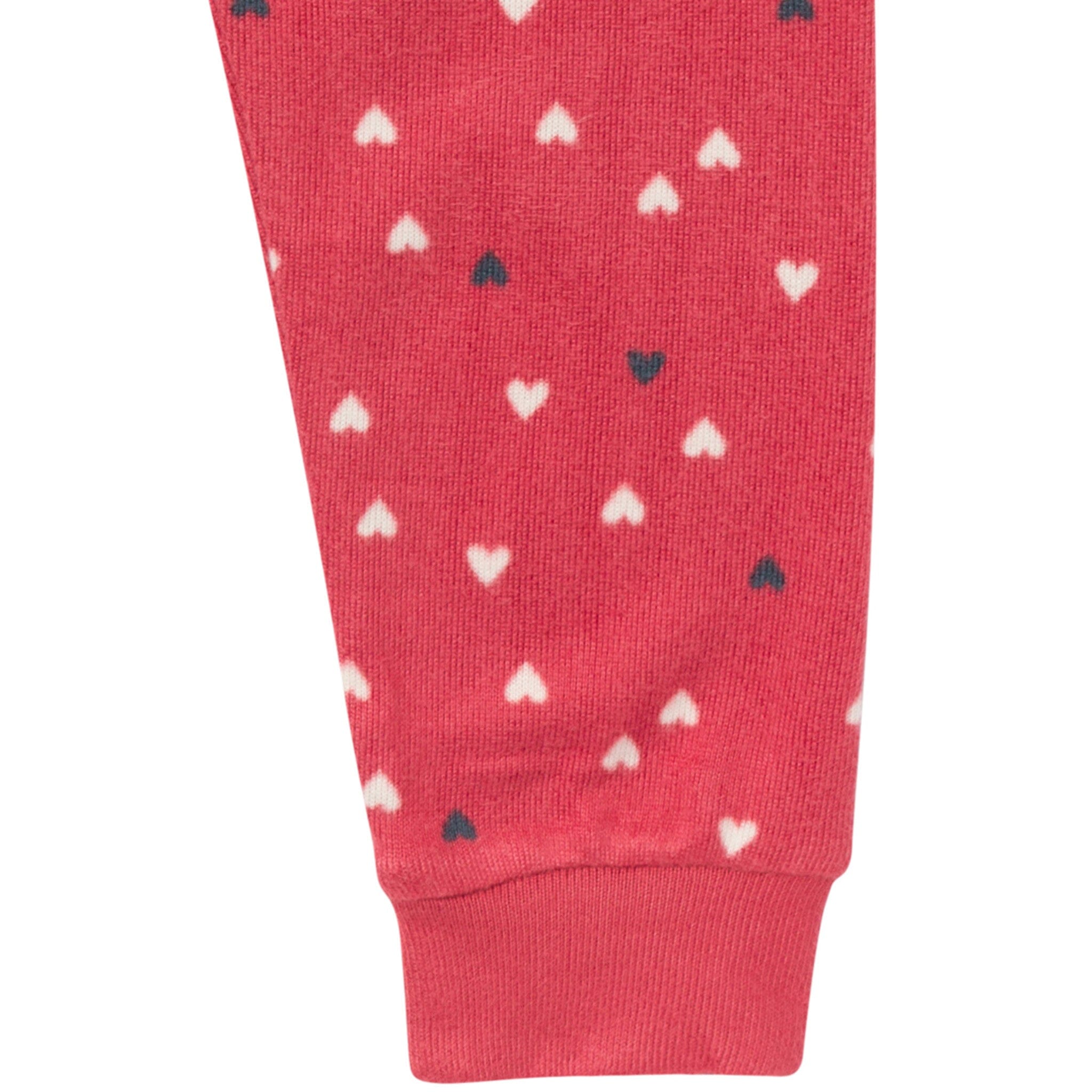 2-Piece Infant and Toddler Neutral Red Hearts Snug Fitting Hacci Pajamas - Image 8