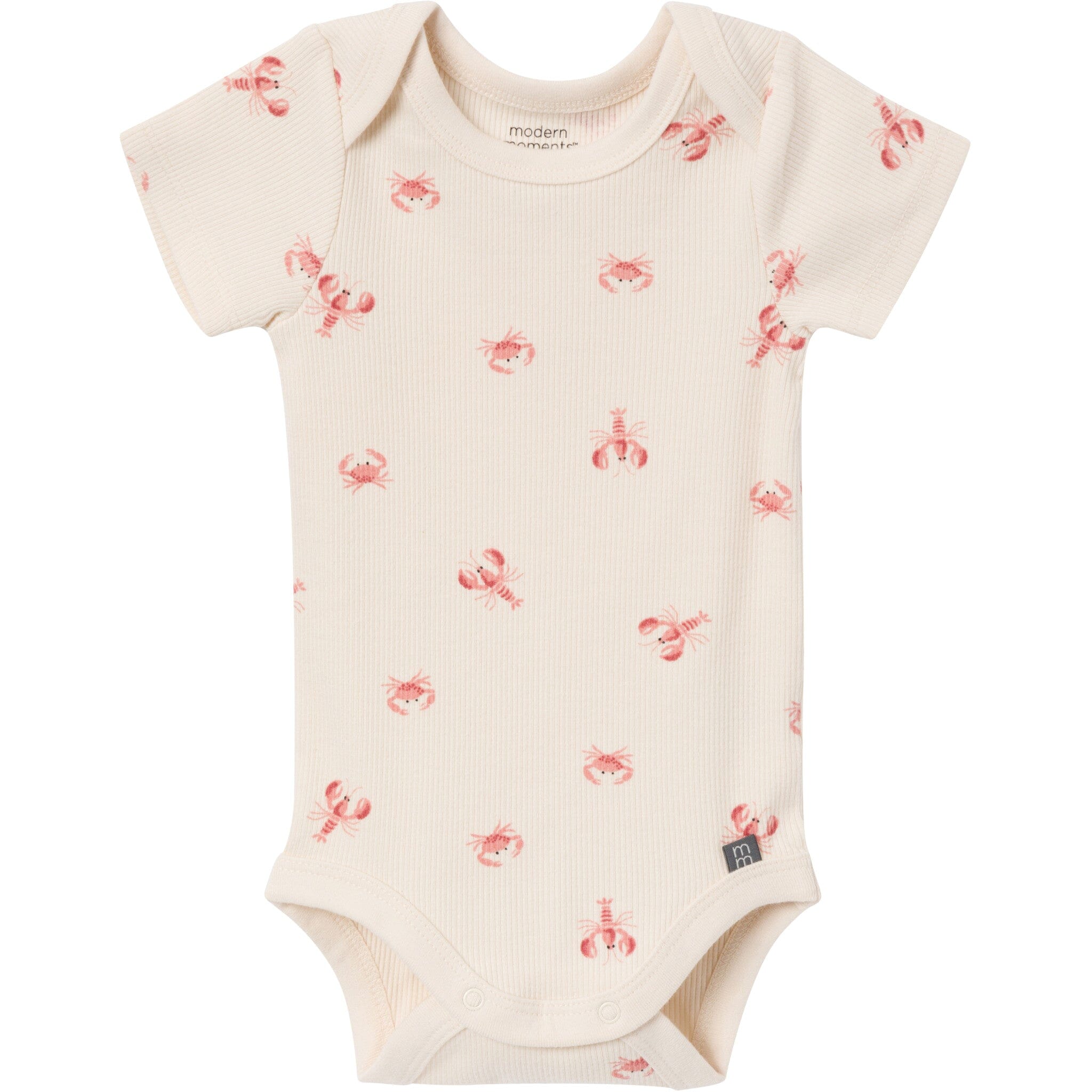 4-Piece Baby Neutral Beige Lobster Short Sleeve Bodysuits and Shorts Set - Image 4