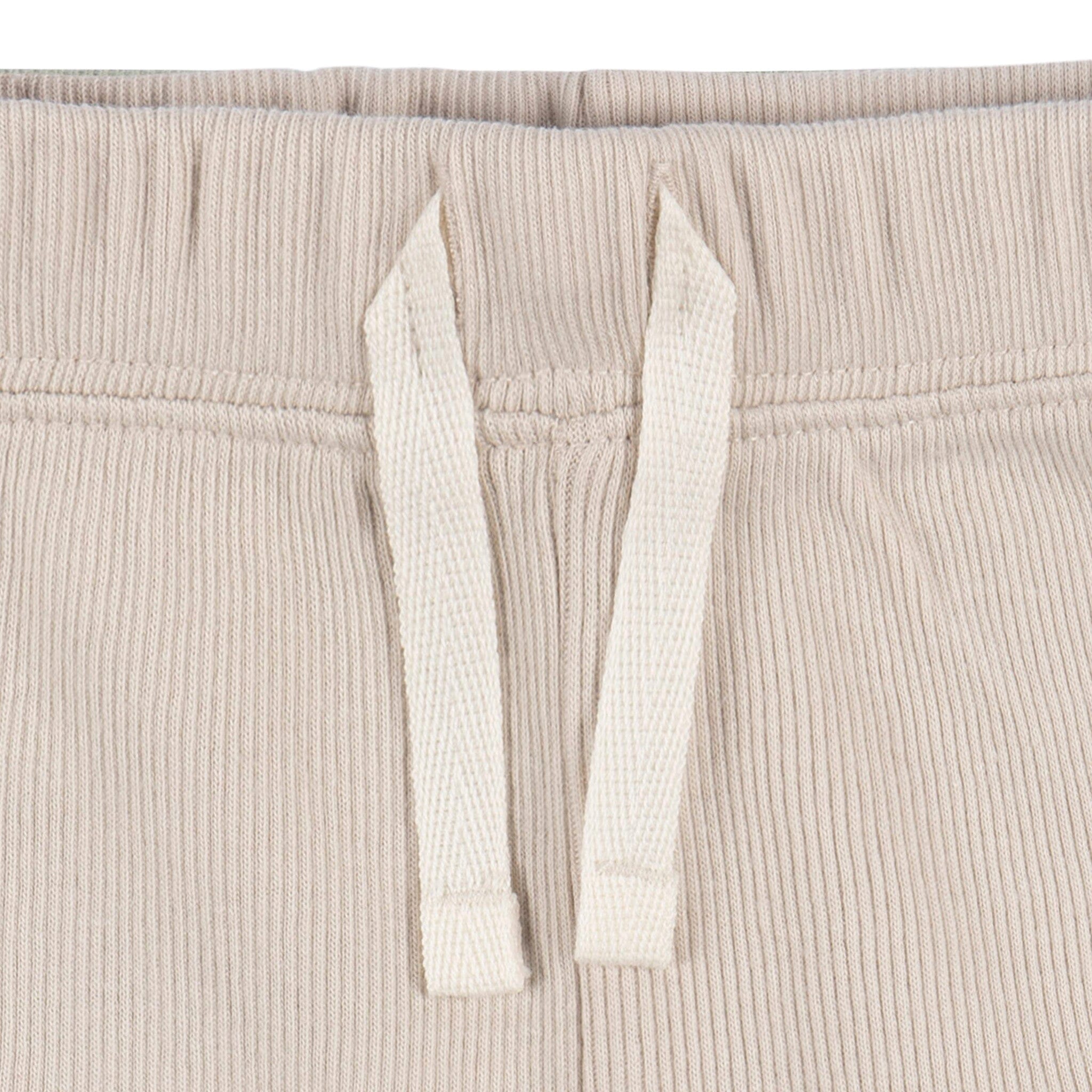 2-Piece Baby Boys Beige Bodysuit and Shorts Set - Image 6