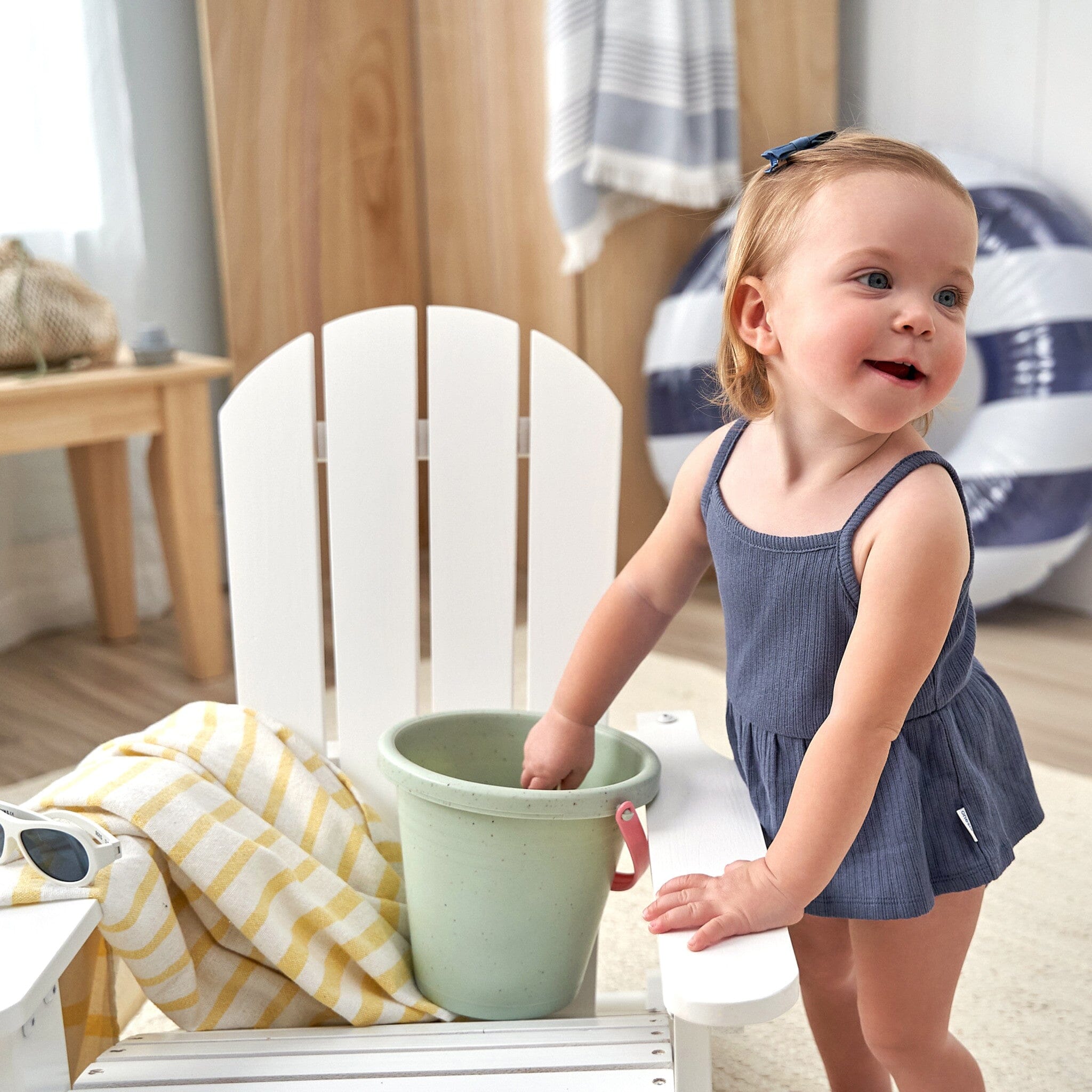 3-Pack Baby Girls Coral, Gray, & Navy Sleeveless Skirted Onesies® Bodysuits - Image 2