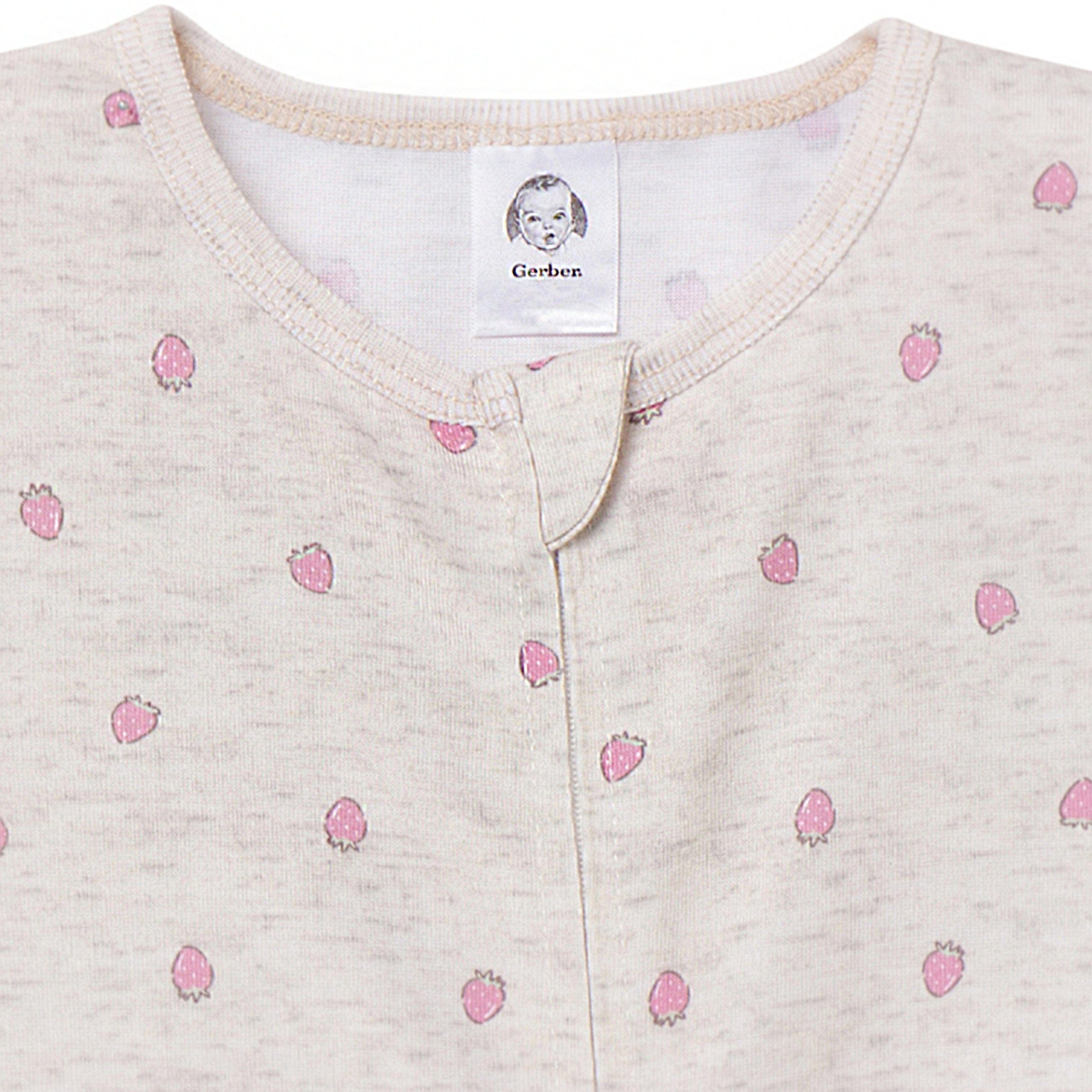 3-Pack Infant & Toddler Girls Fruits Footless Pajamas - Image 3