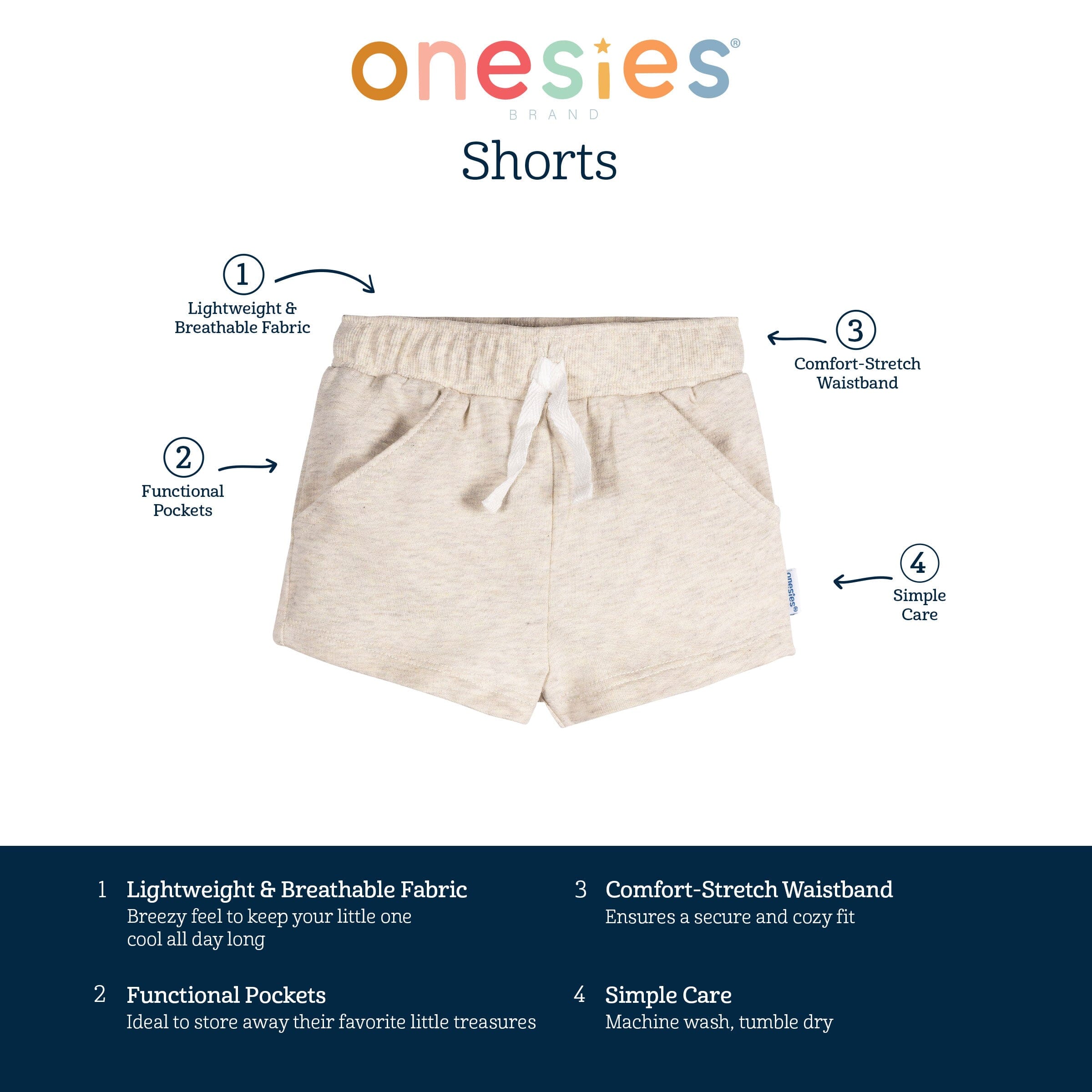3-Pack Baby Neutral Smiley Faces Shorts - Image 8