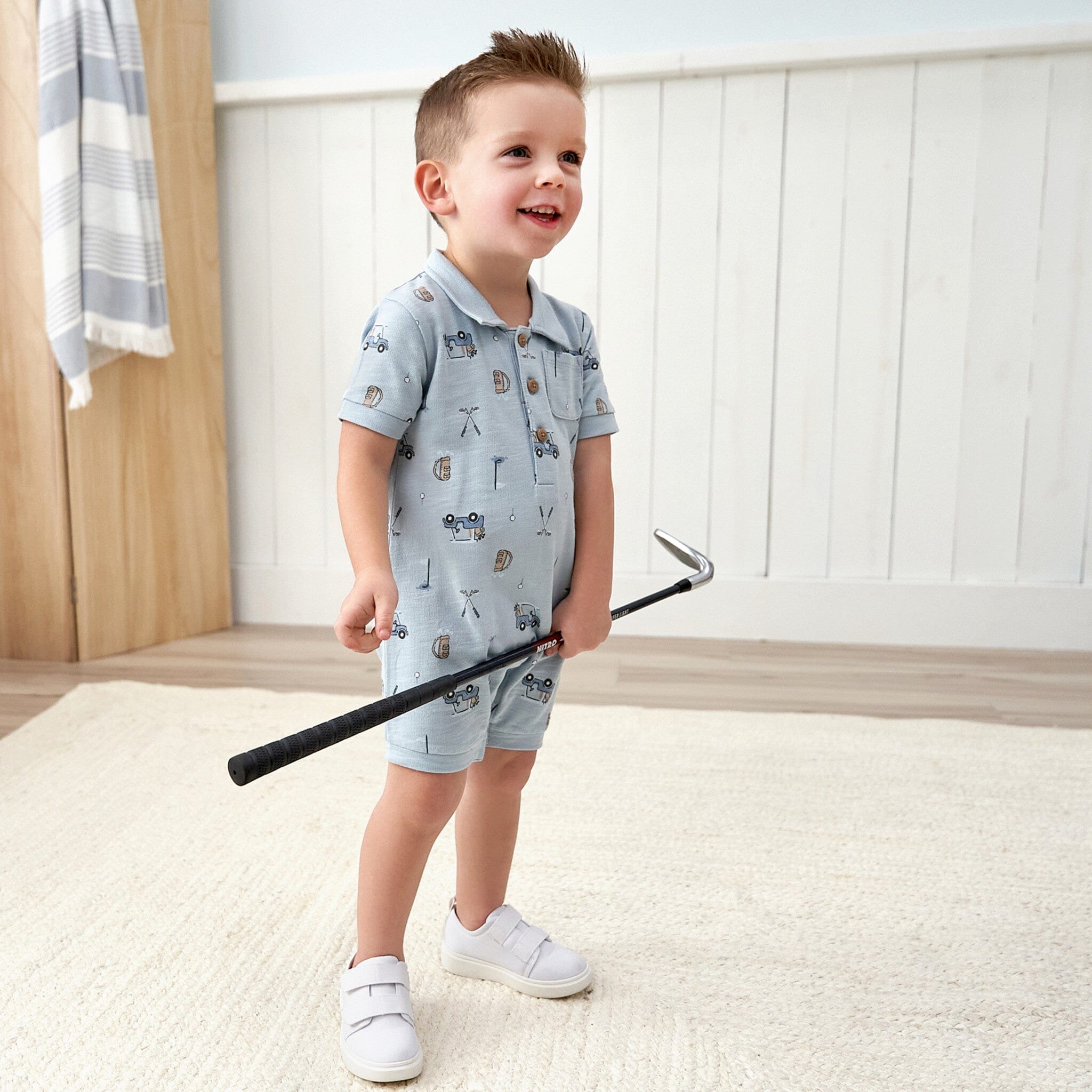 Baby Boys Golf Polo Romper - Image 2