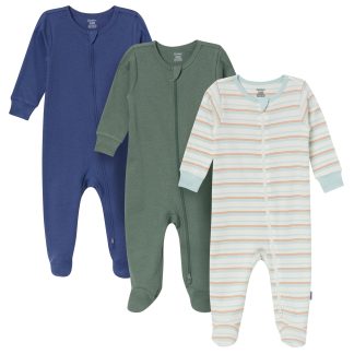 3-Pack Baby Boys Navy, Cream & Sage Sleep 'N Play