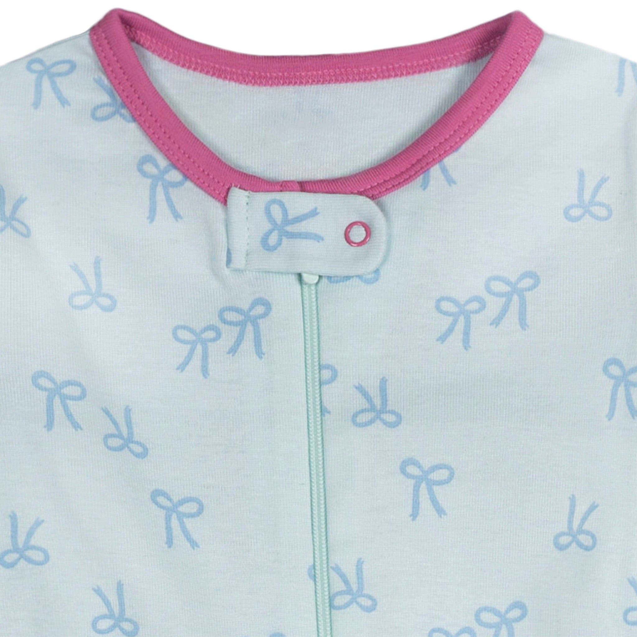 4-Pack Baby Girls Pears Snug Fit Footed Pajamas - Image 3
