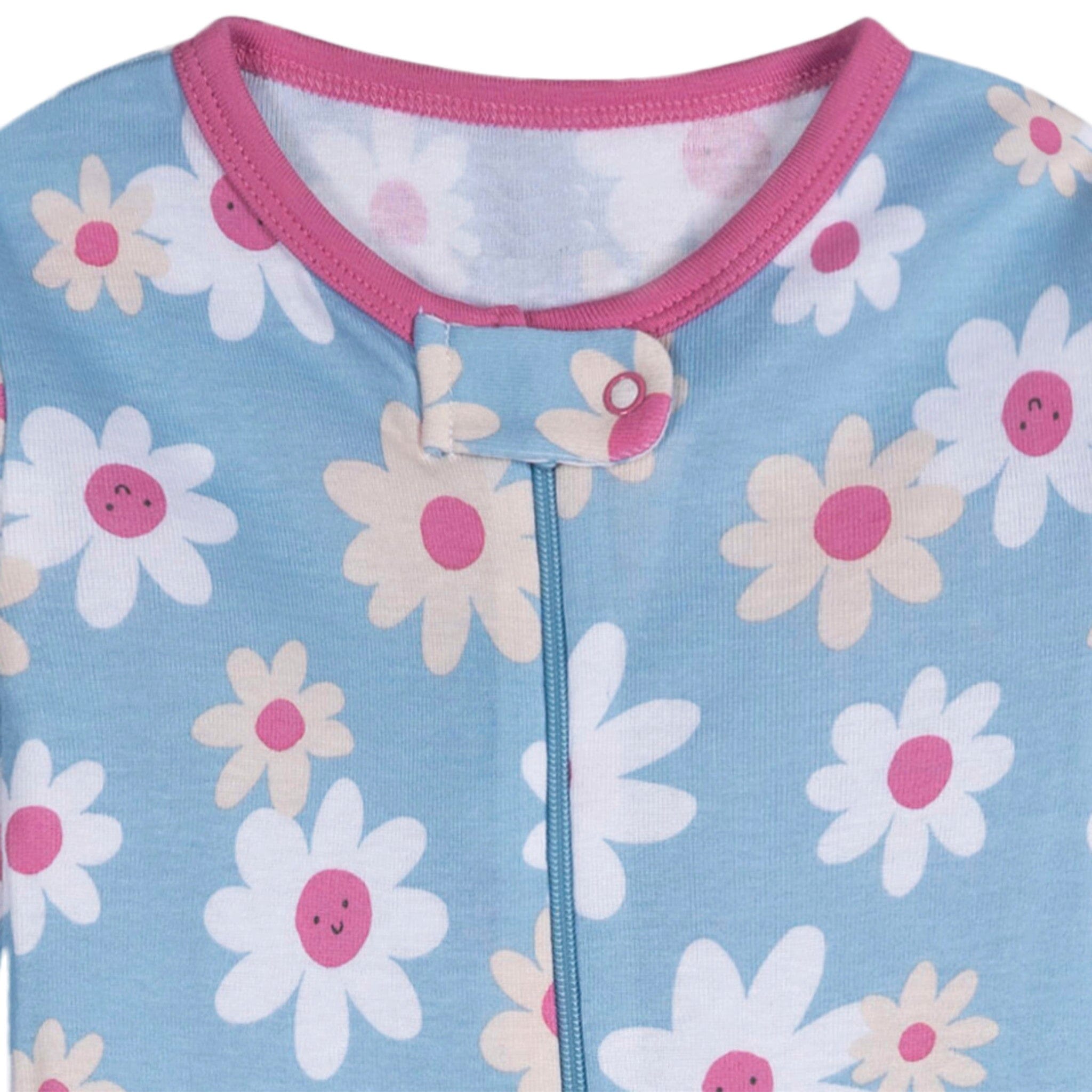 4-Pack Baby Girls Pears Snug Fit Footed Pajamas - Image 5