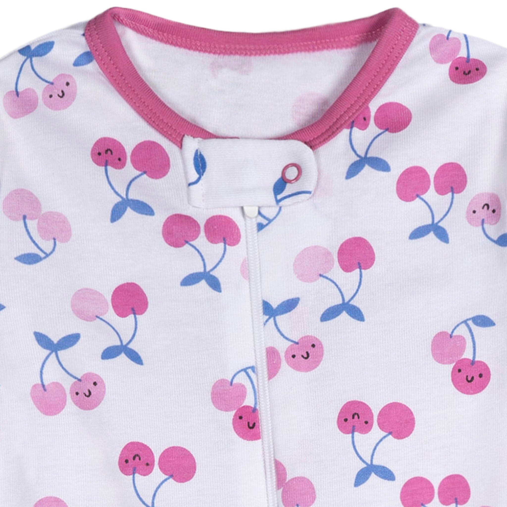 4-Pack Baby Girls Pears Snug Fit Footed Pajamas - Image 7