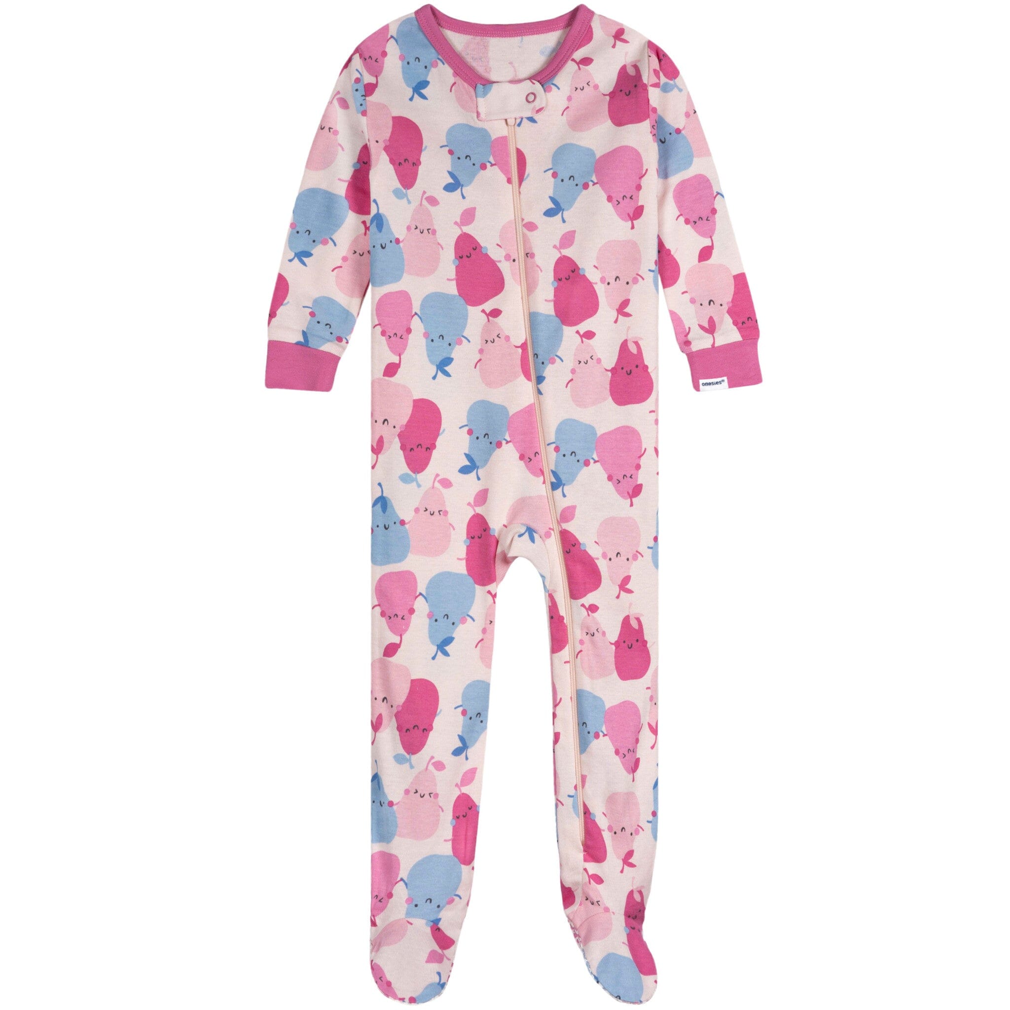 4-Pack Baby Girls Pears Snug Fit Footed Pajamas - Image 8