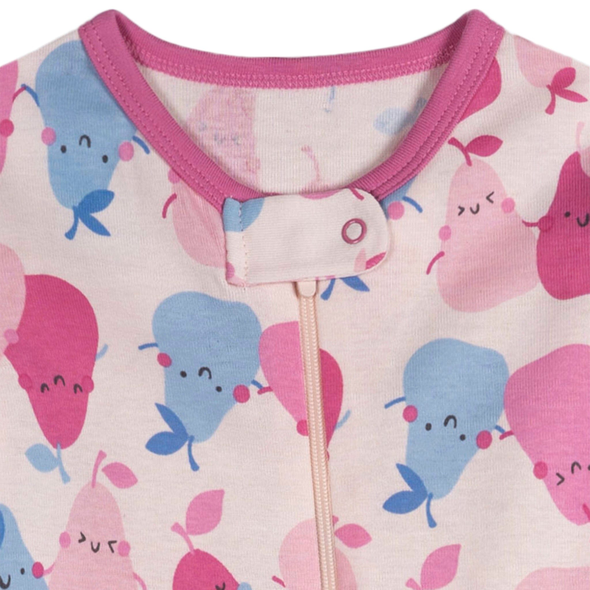 4-Pack Baby Girls Pears Snug Fit Footed Pajamas - Image 9