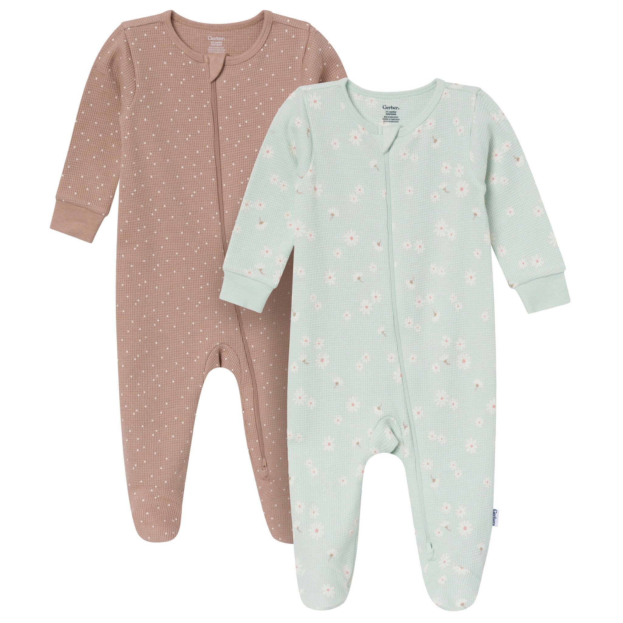 2-Pack Baby Girls Mint Daisies Sleep 'N Play