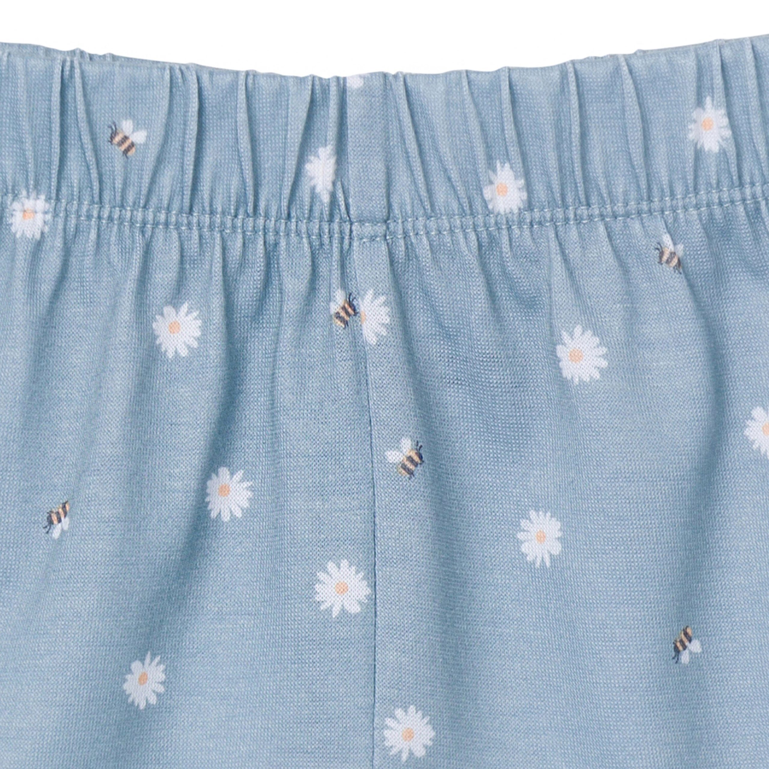 3-Piece Toddler Girls Daisies T-Shirt, Shorts & Pants Pajama Set - Image 6