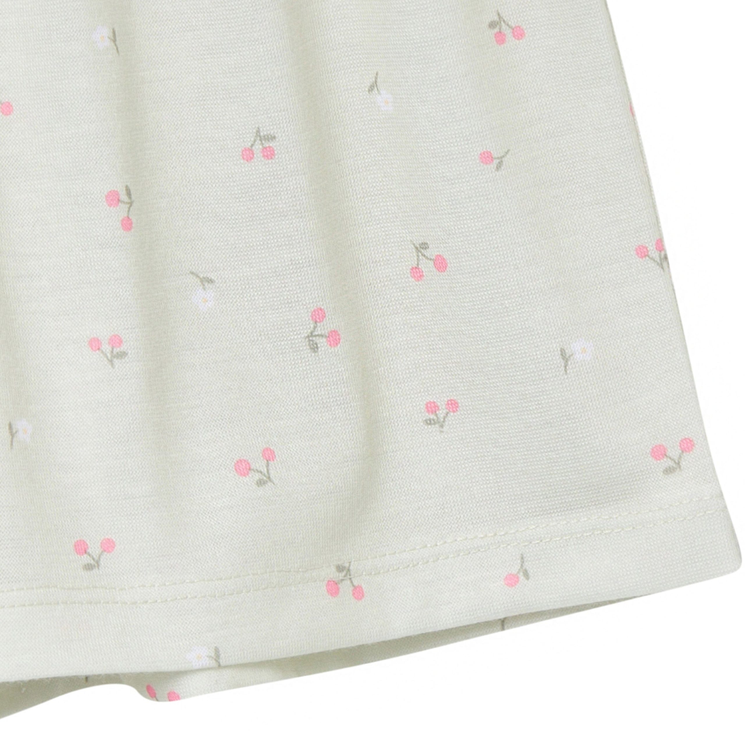 2-Piece Infant & Toddler Girls Cherries Button Up Pajama Shorts Set - Image 10