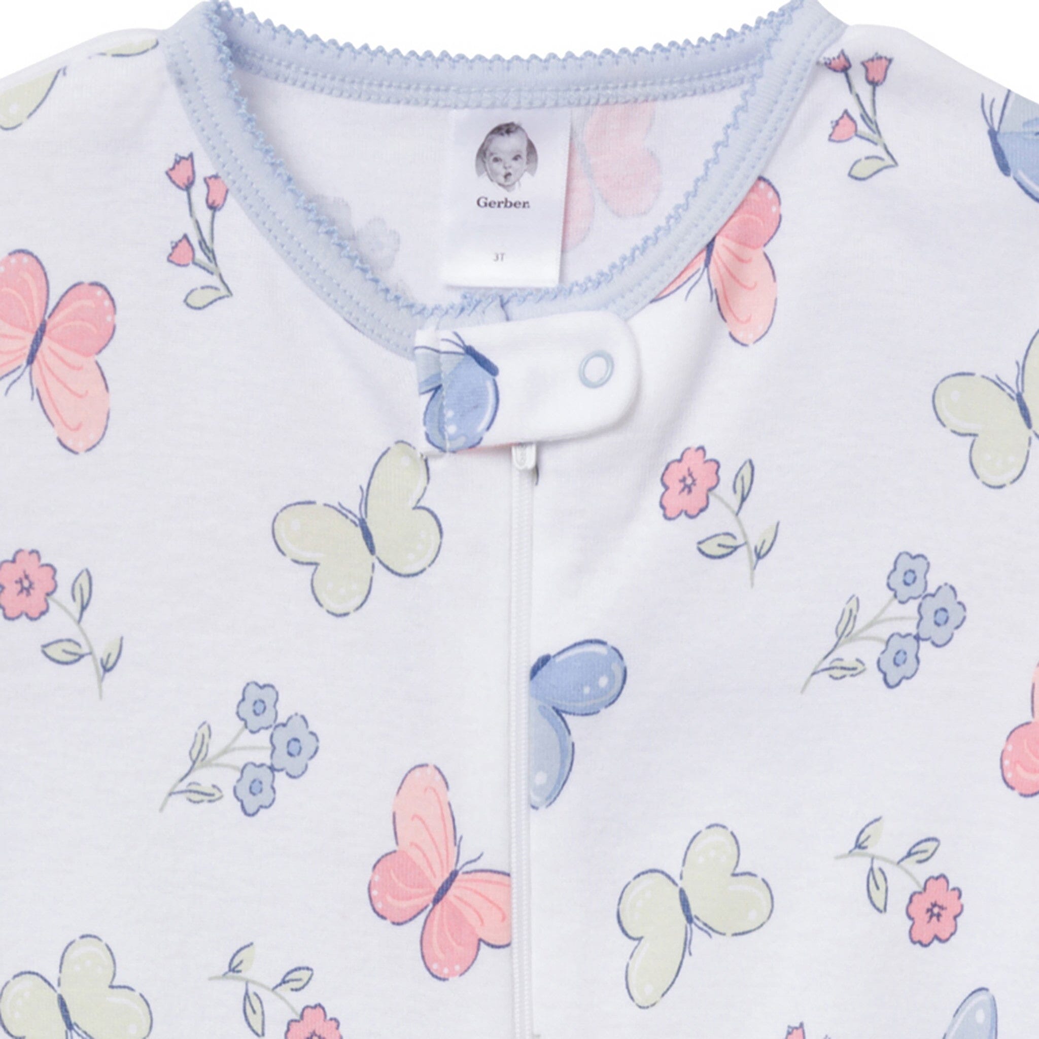 2-Pack Baby & Toddler Girls Butterflies Snug Fit Footed Pajamas - Image 5