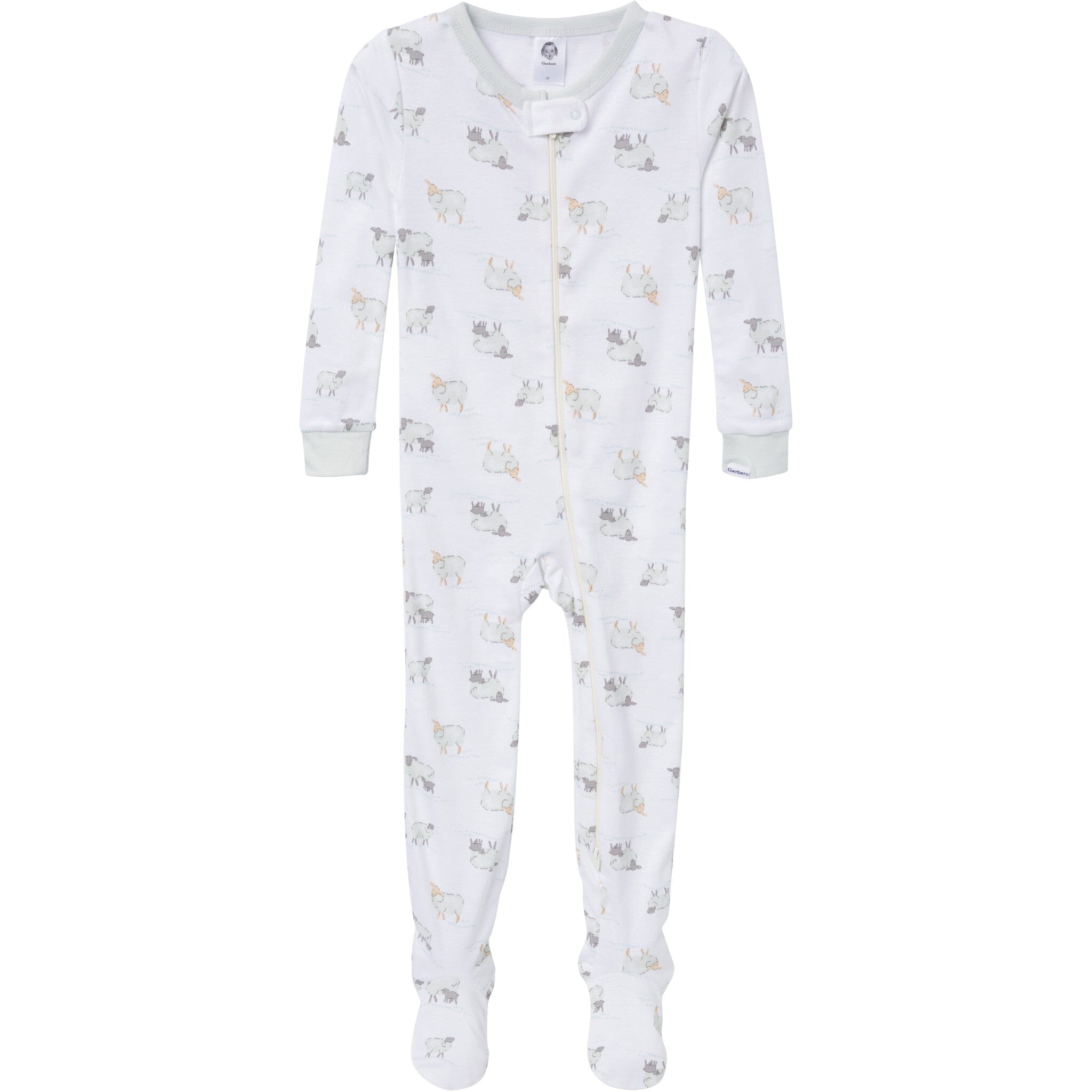 4-Pack Baby & Toddler Neutral Farm Snug Fit Footed Pajamas - Image 2