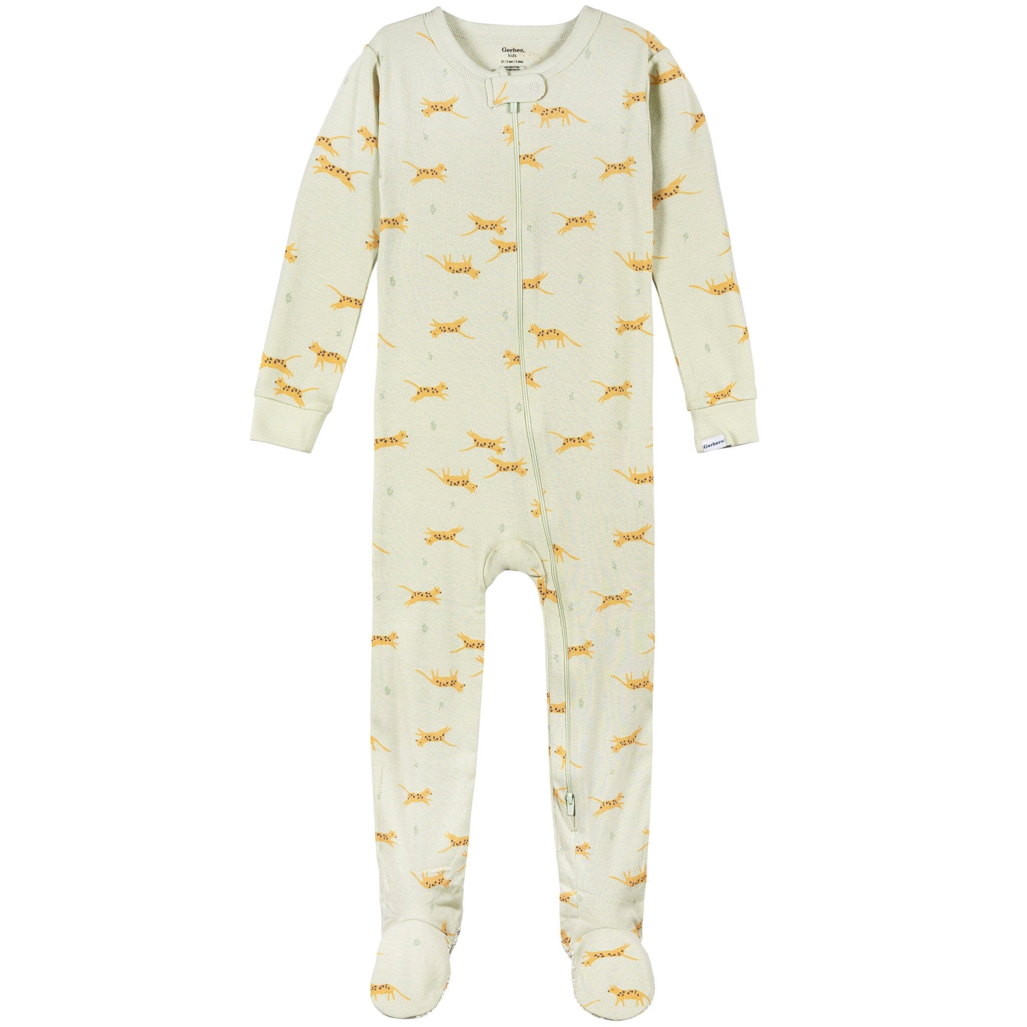4-Pack Baby & Toddler Neutral Safari Snug Fit Footed Pajamas - Image 2