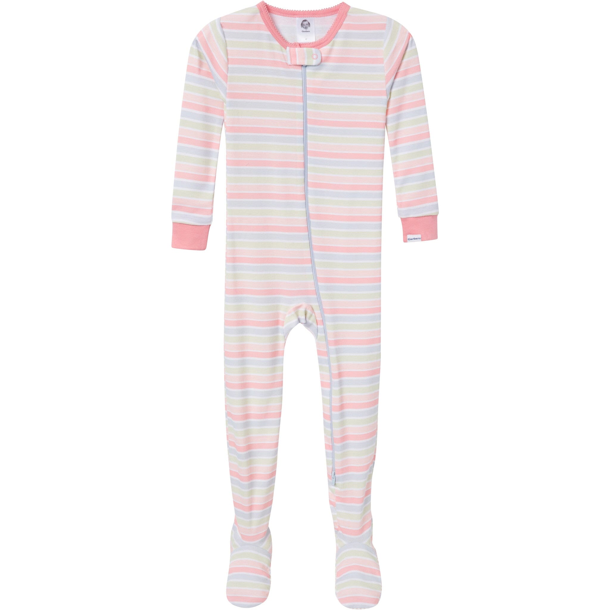 4-Pack Baby & Toddler Girls Butterflies Snug Fit Footed Pajamas - Image 5