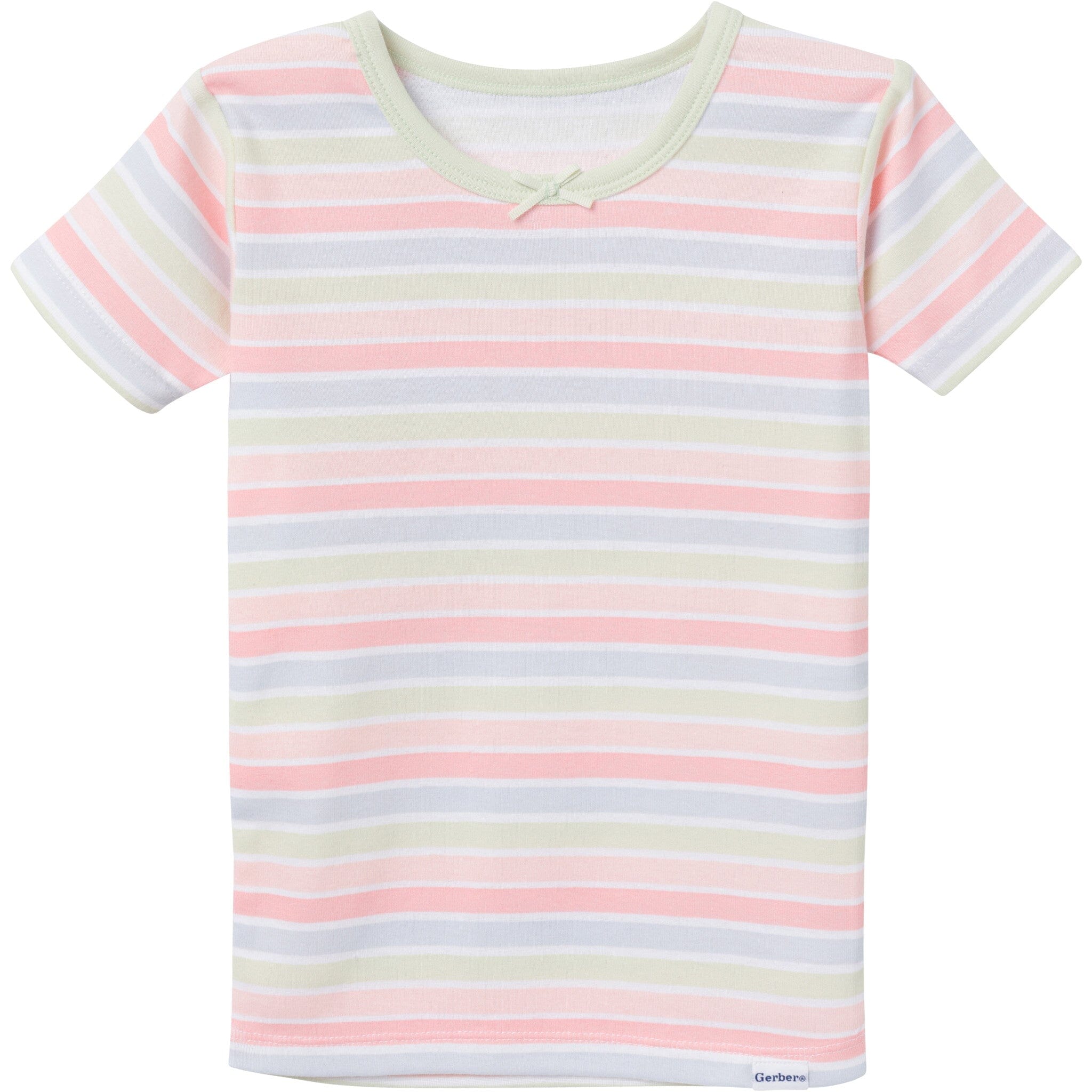 4-Piece Infant & Toddler Girls Butterfly Stripe Top and Shorts Pajama Set - Image 3