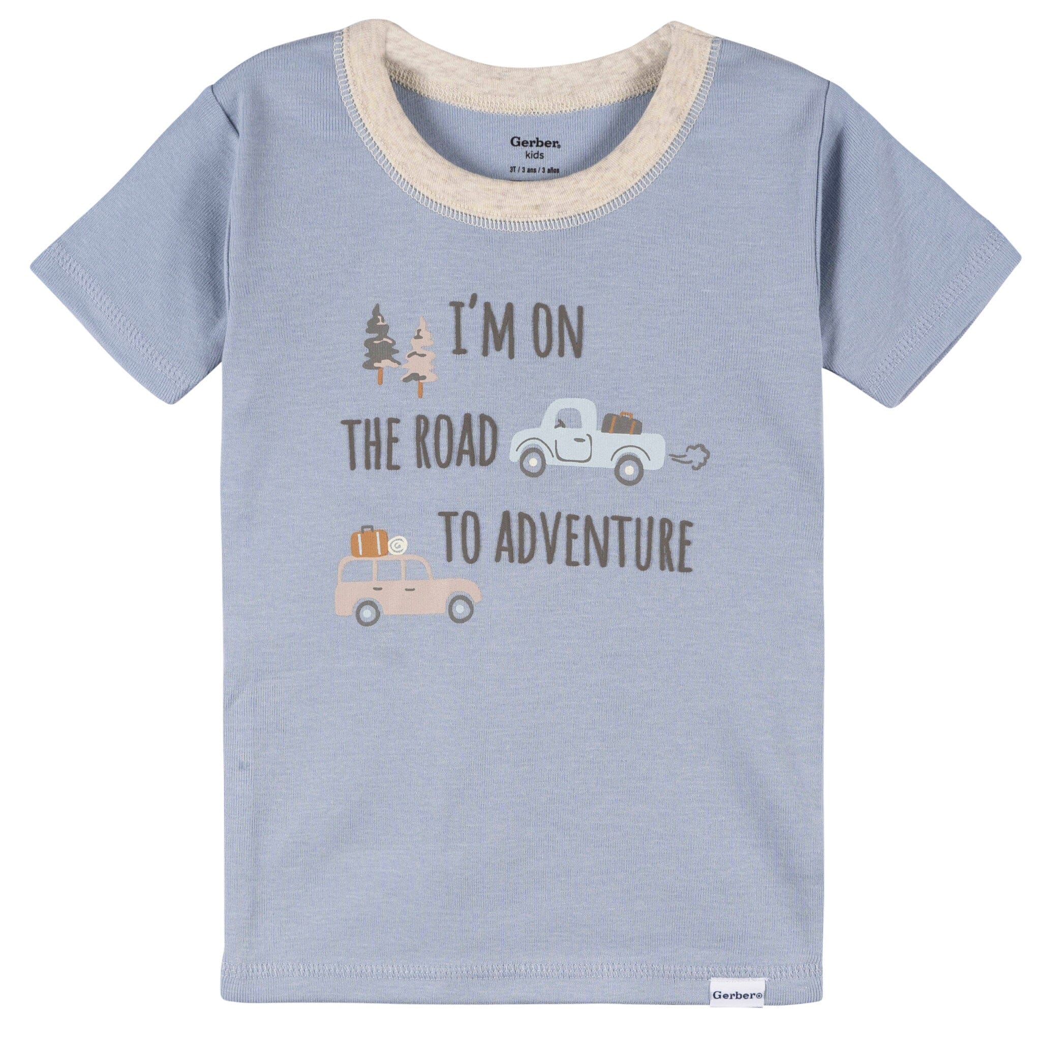 4-Piece Infant & Toddler Boys Cars Top and Shorts Pajama Set - Image 2