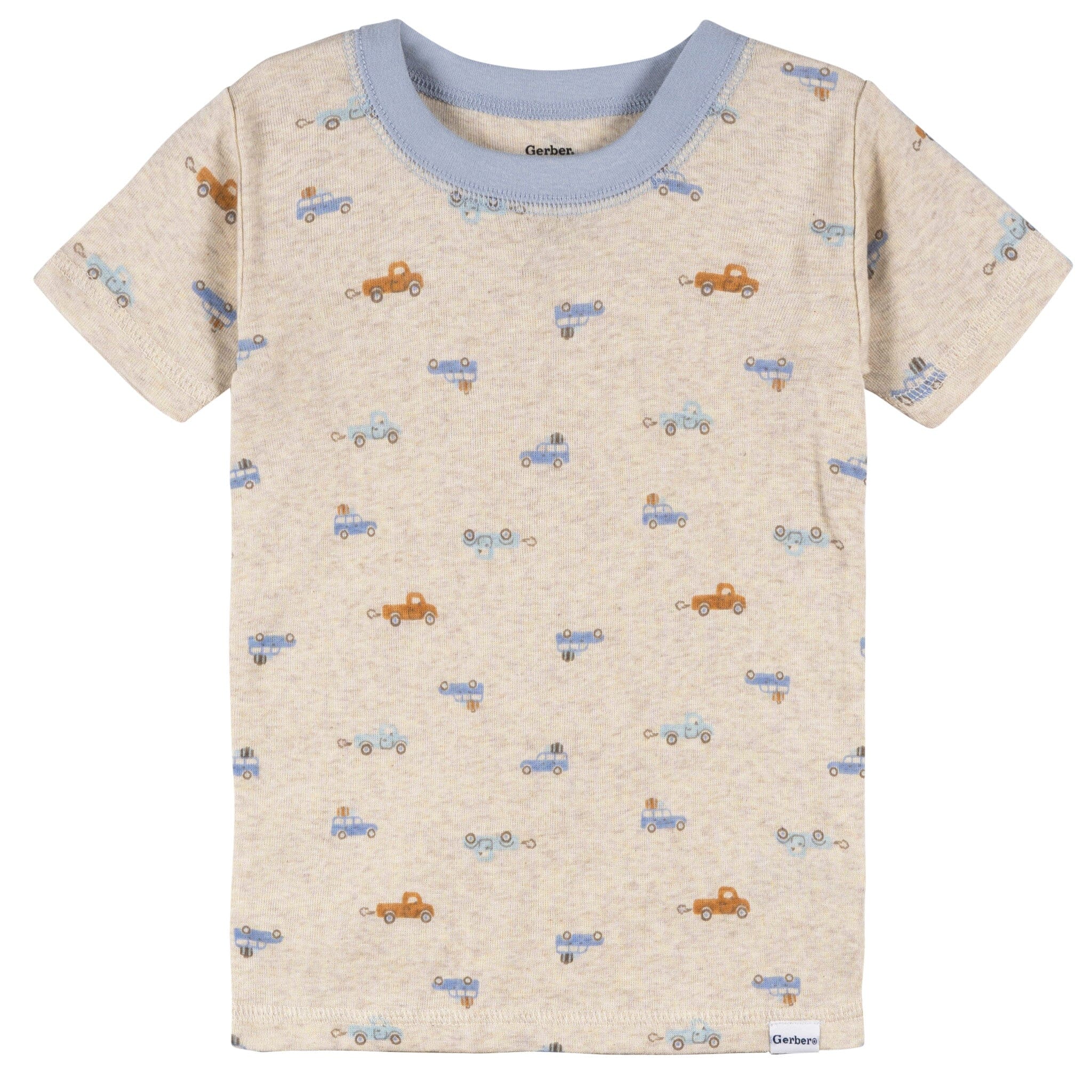 4-Piece Infant & Toddler Boys Cars Top and Shorts Pajama Set - Image 3