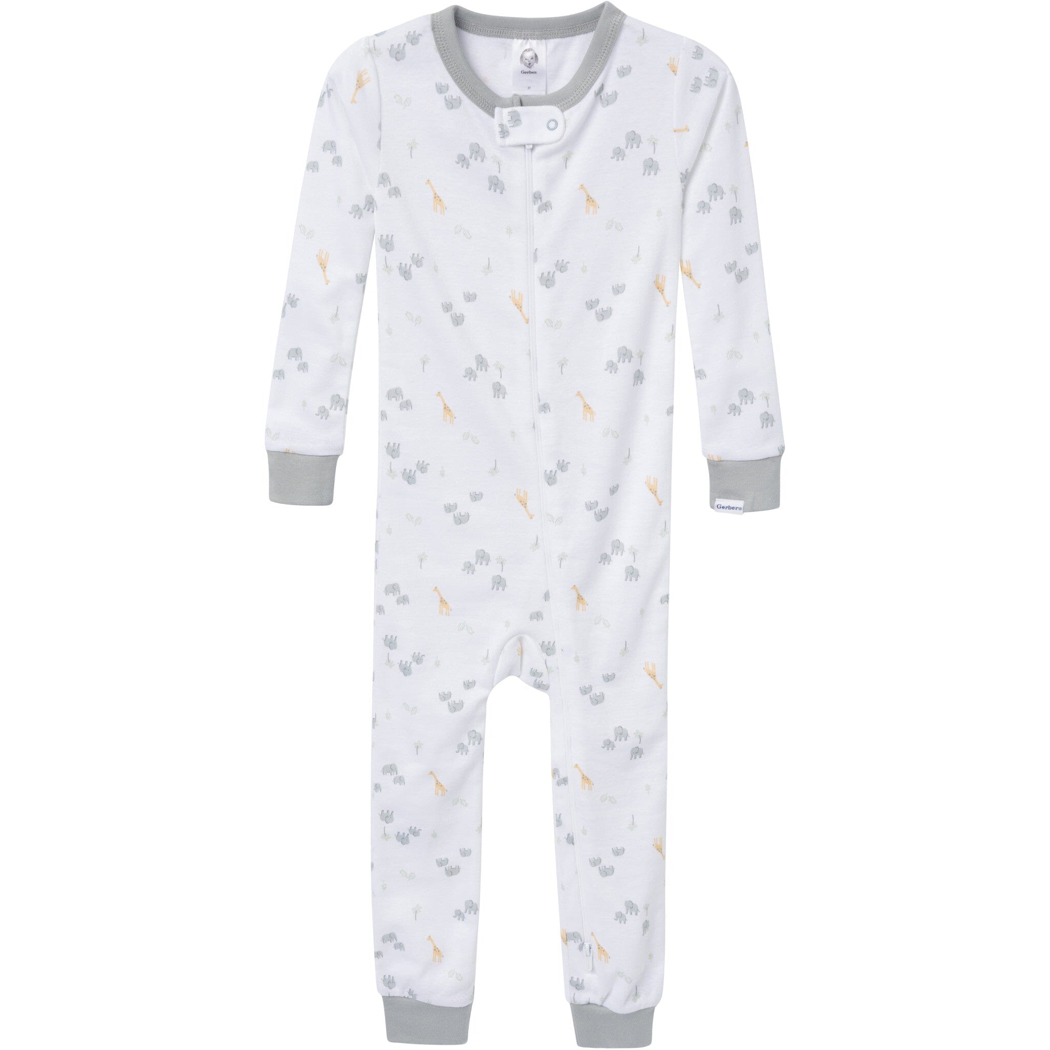 3-Pack Baby & Toddler Neutral Safari Snug Fit Footless Pajamas - Image 4
