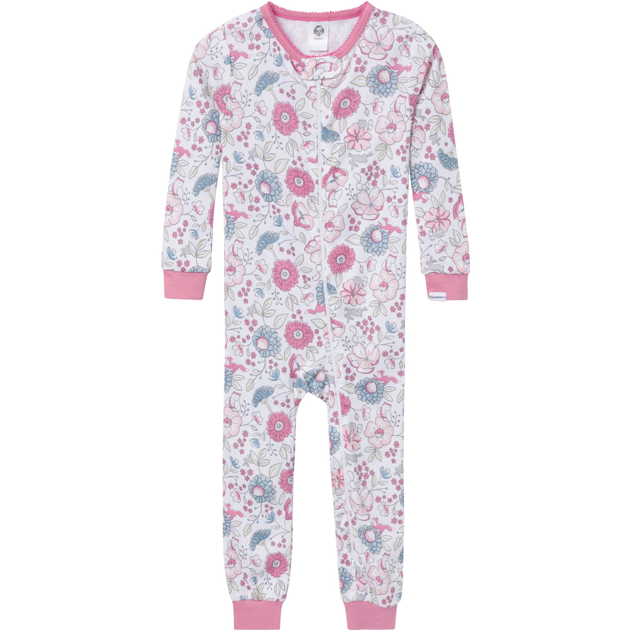 3-Pack Baby & Toddler Girls Woodland Floral Snug Fit Footless Pajamas - Image 2
