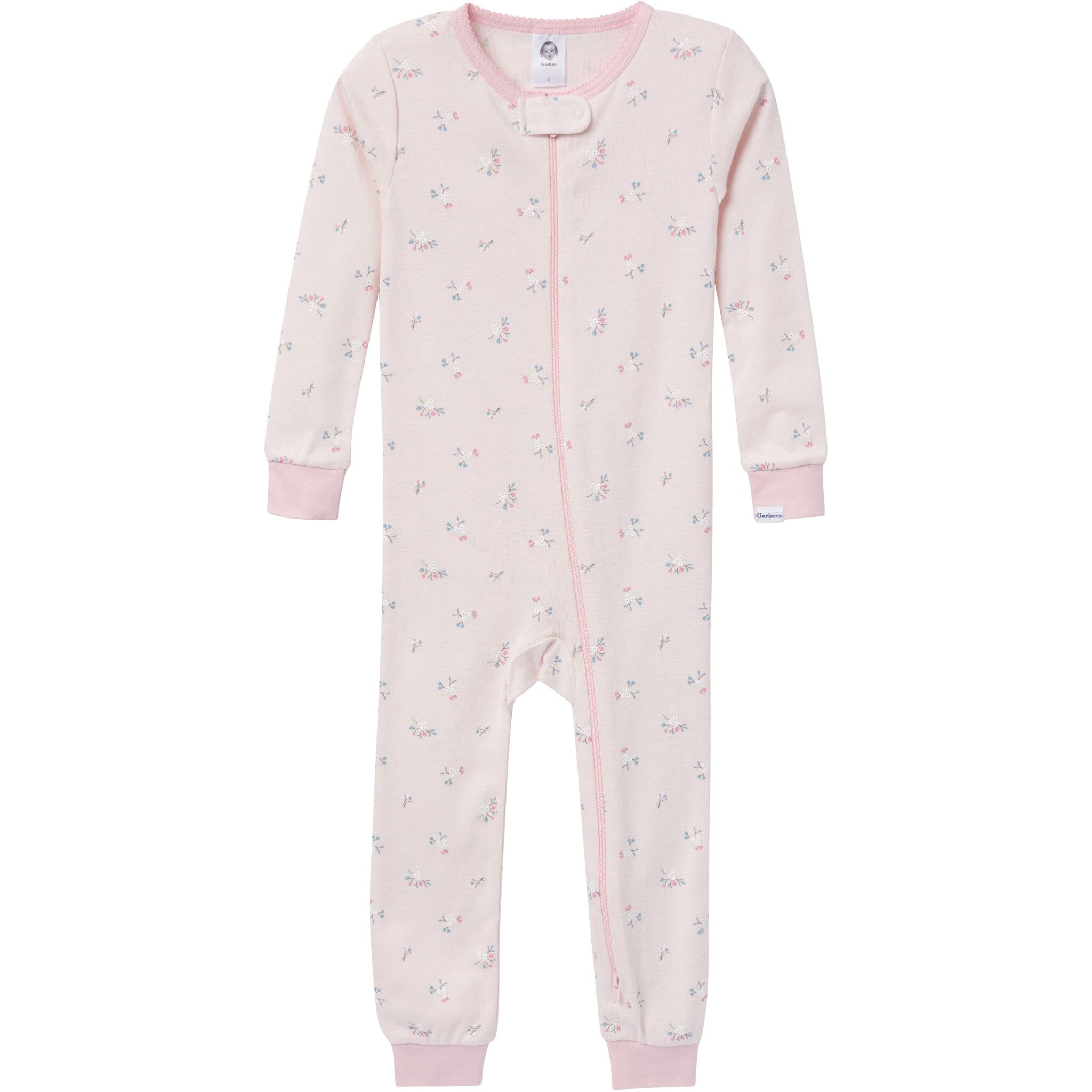 3-Pack Baby & Toddler Girls Woodland Floral Snug Fit Footless Pajamas - Image 3