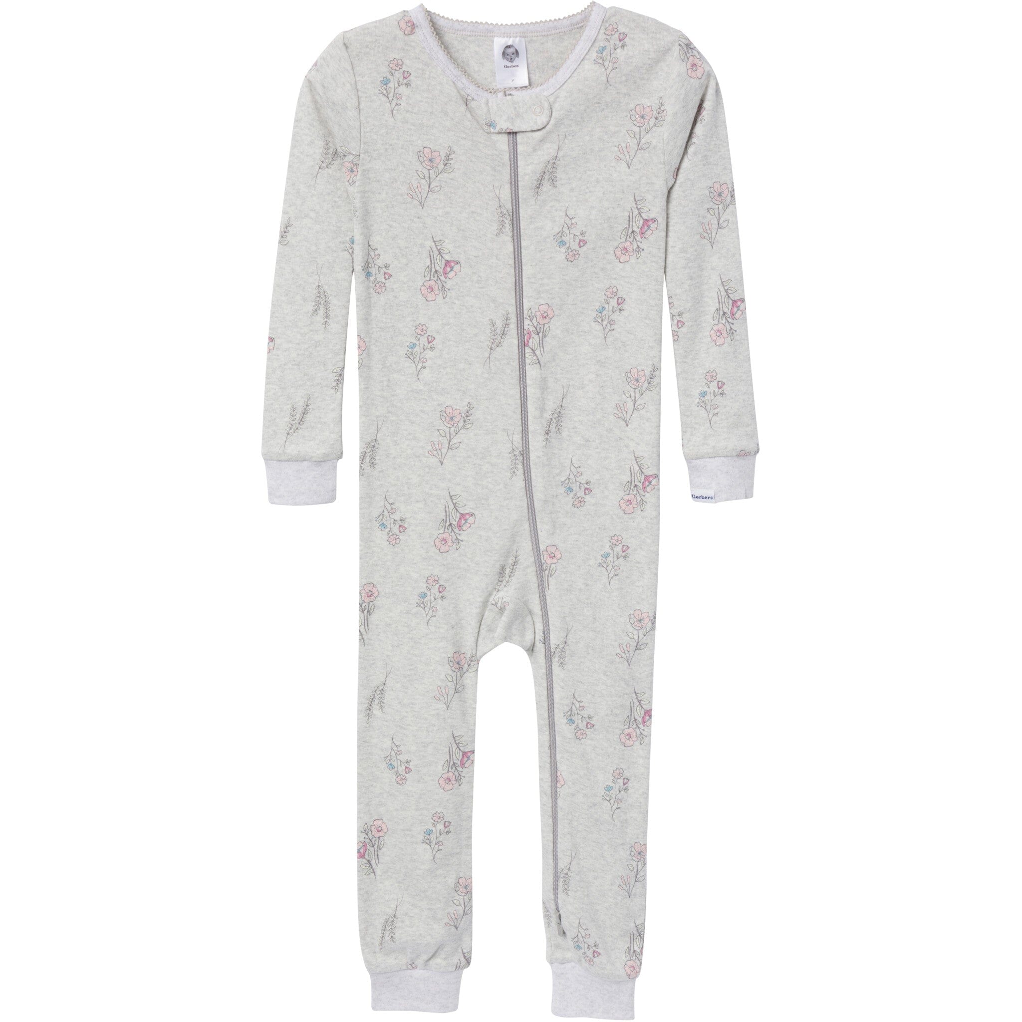 3-Pack Baby & Toddler Girls Woodland Floral Snug Fit Footless Pajamas - Image 4