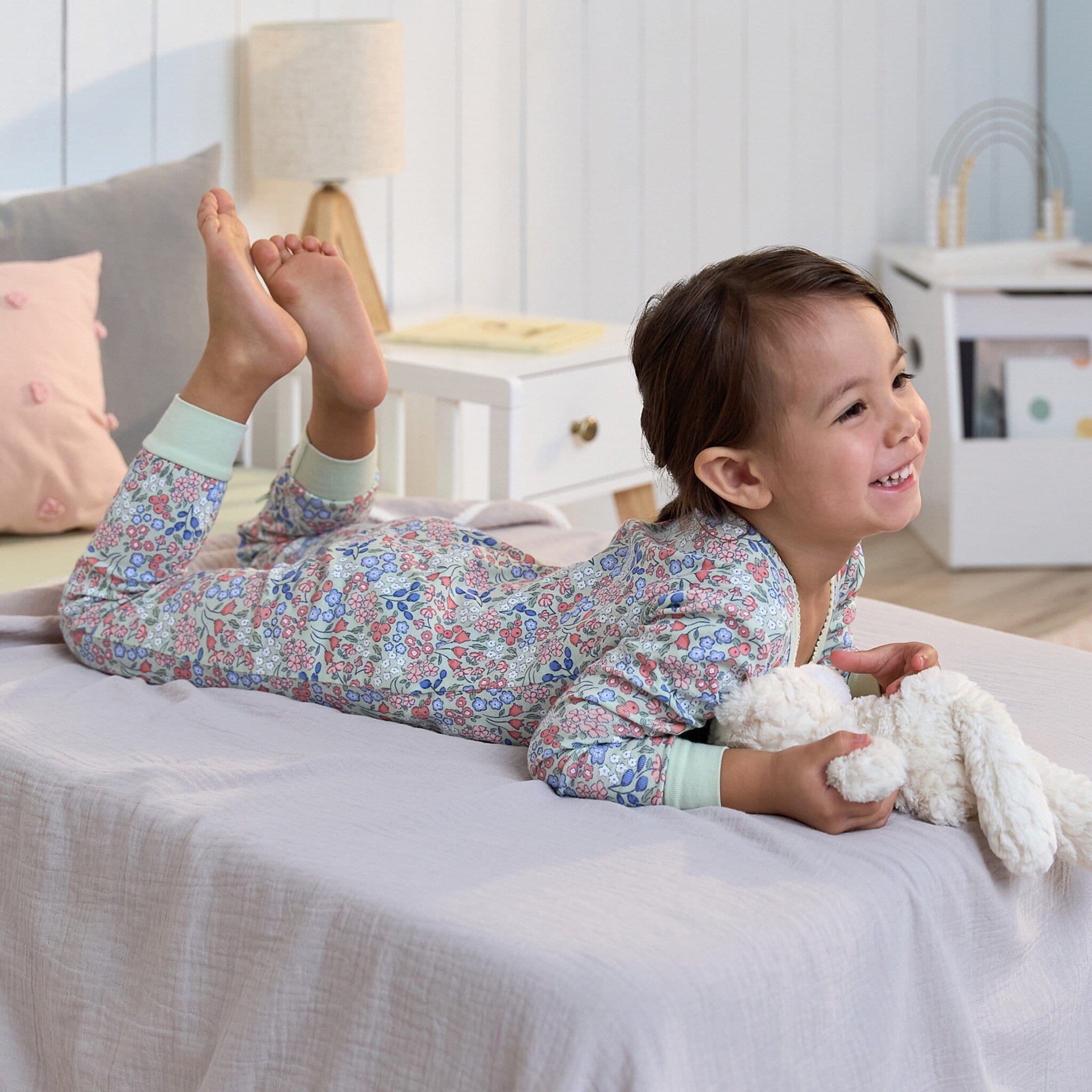 3-Pack Baby & Toddler Girls Ditsy Floral Snug Fit Footless Pajamas - Image 2