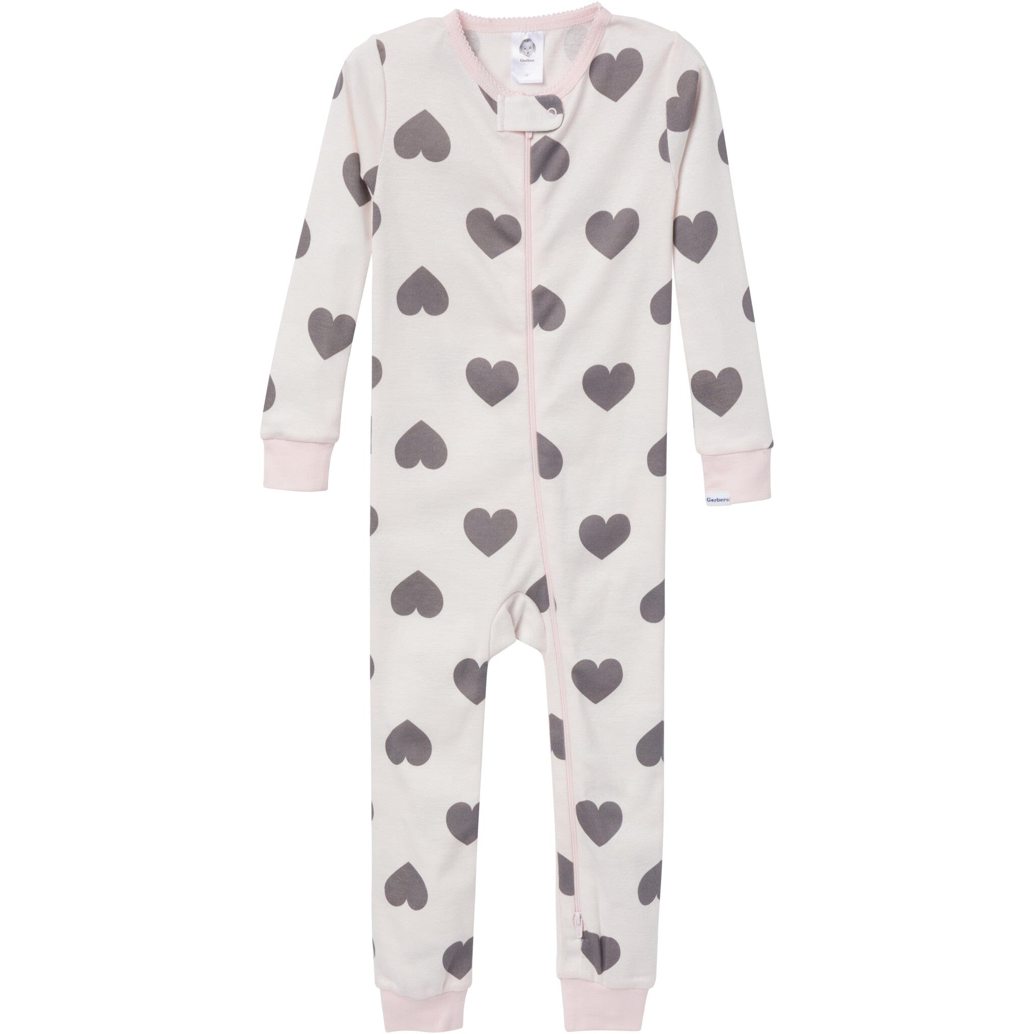 3-Pack Baby & Toddler Girls Hearts Snug Fit Footless Pajamas - Image 2