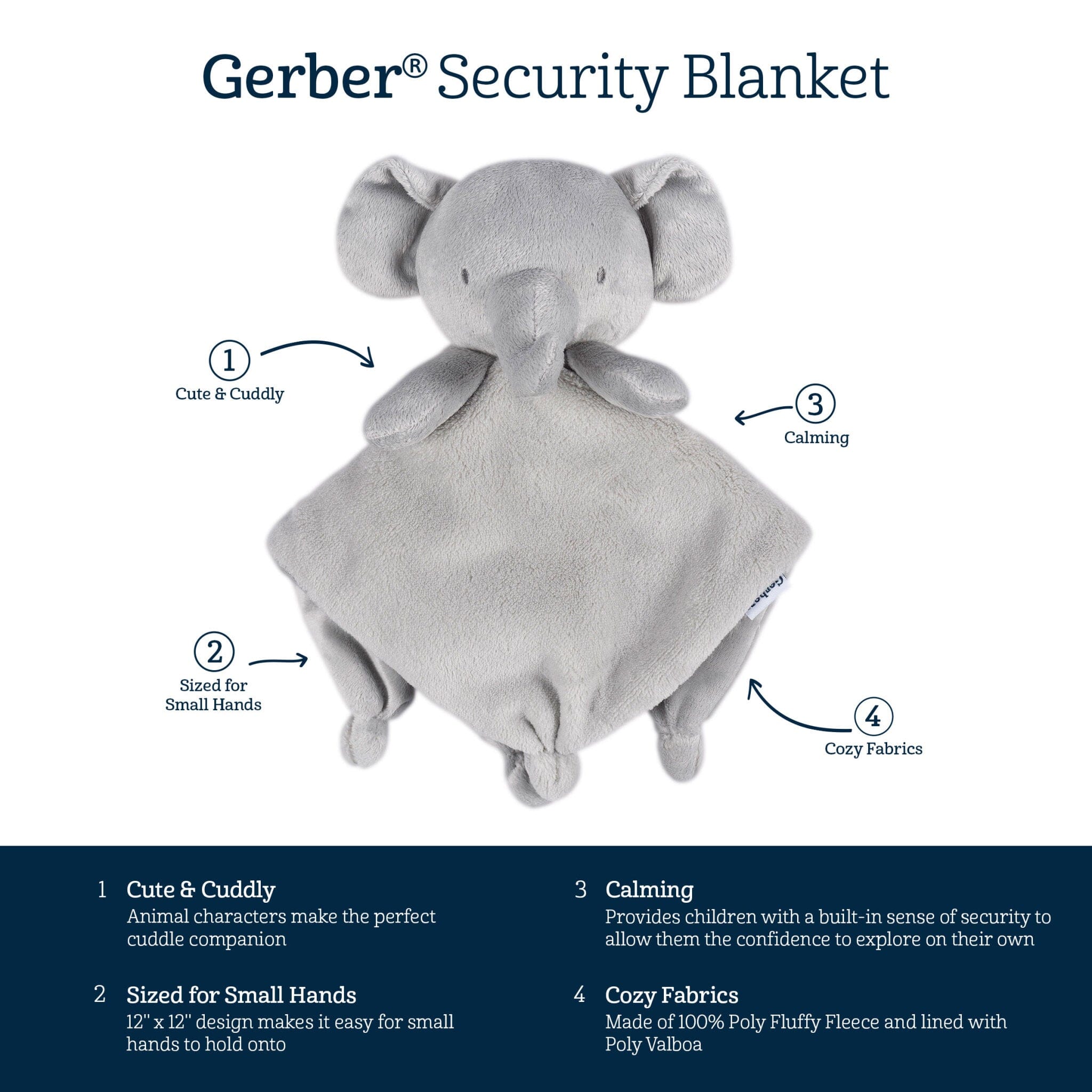 Baby Neutral Elephant Security Blanket - Image 7