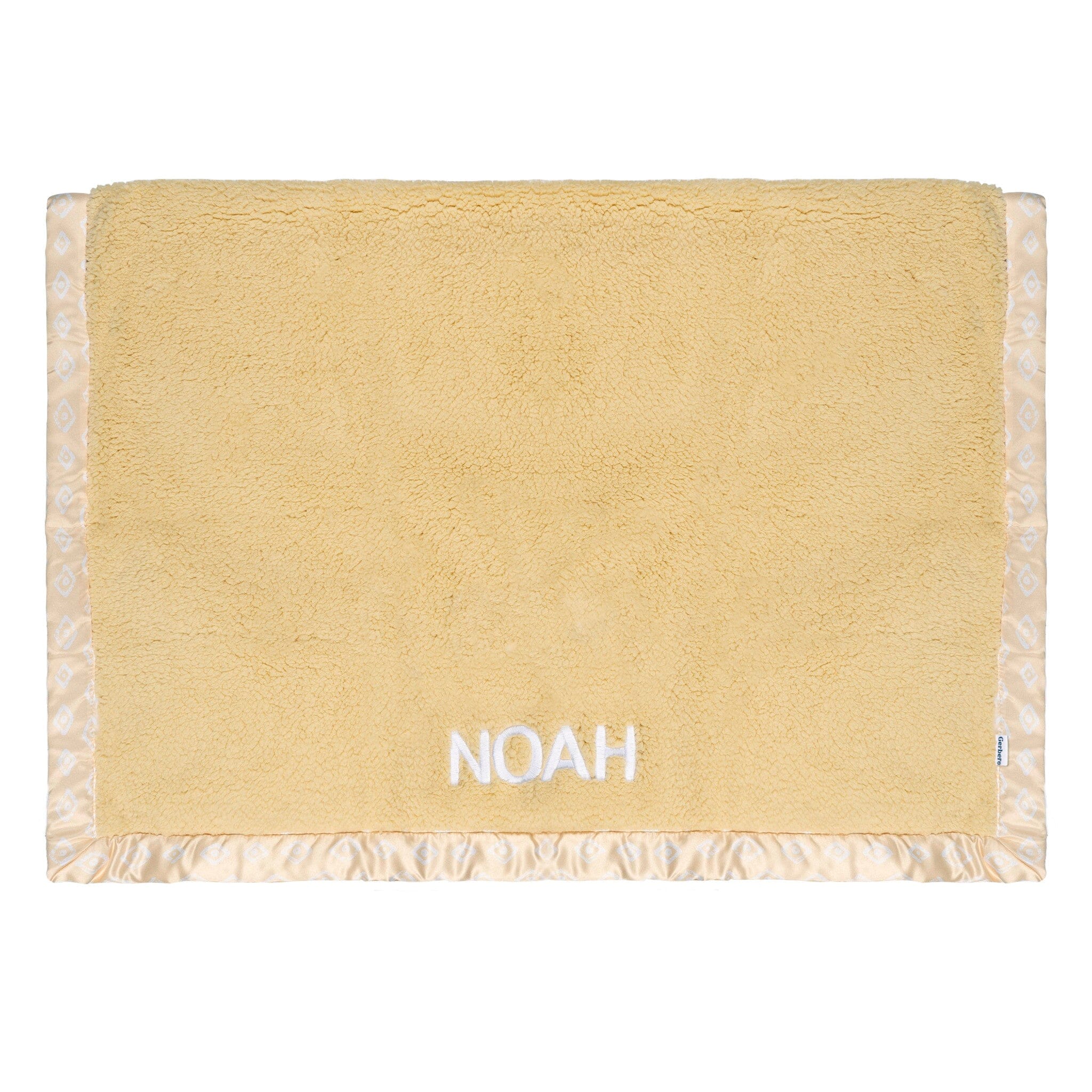 Embroidered Geo Trim Plush Blanket