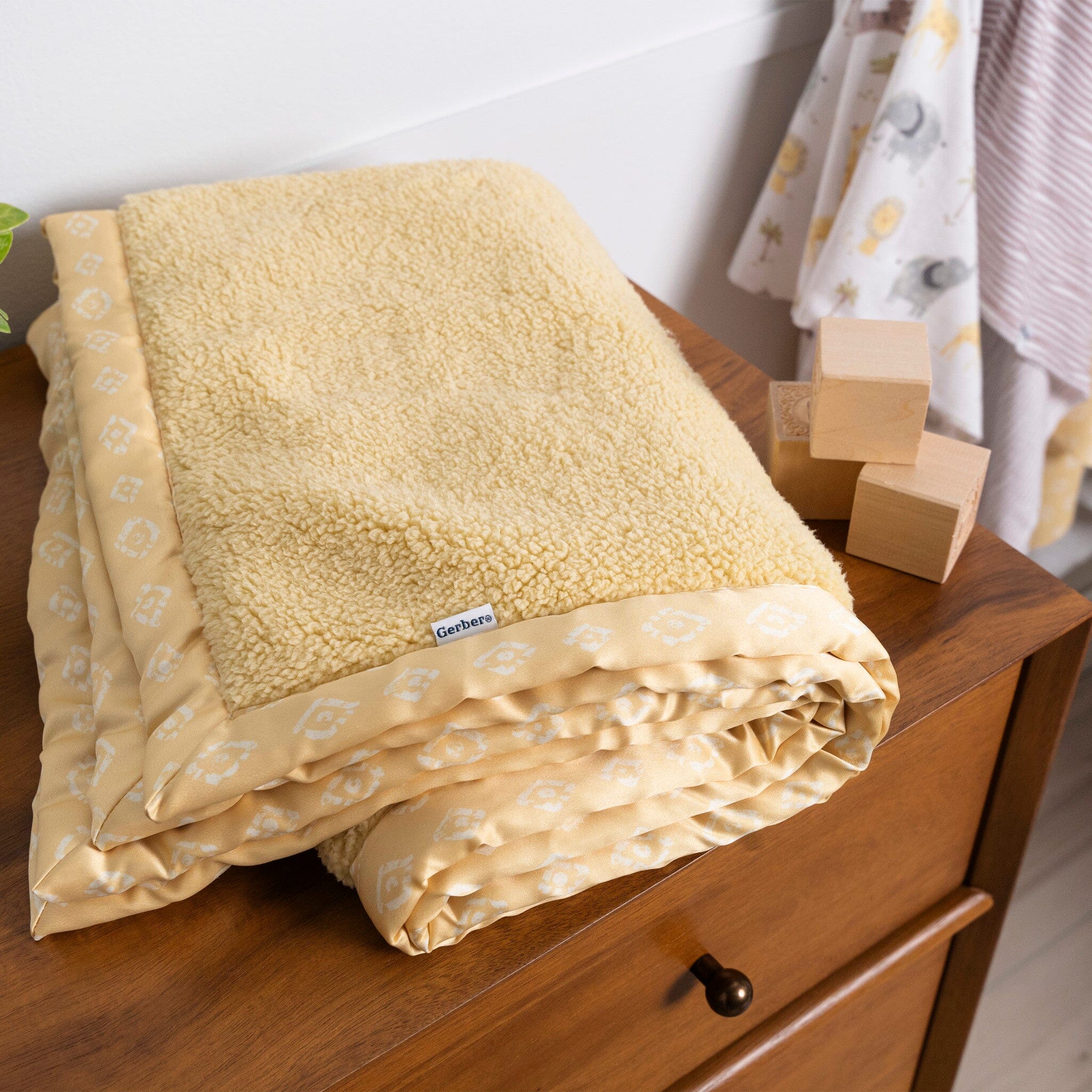 Embroidered Geo Trim Plush Blanket - Image 4