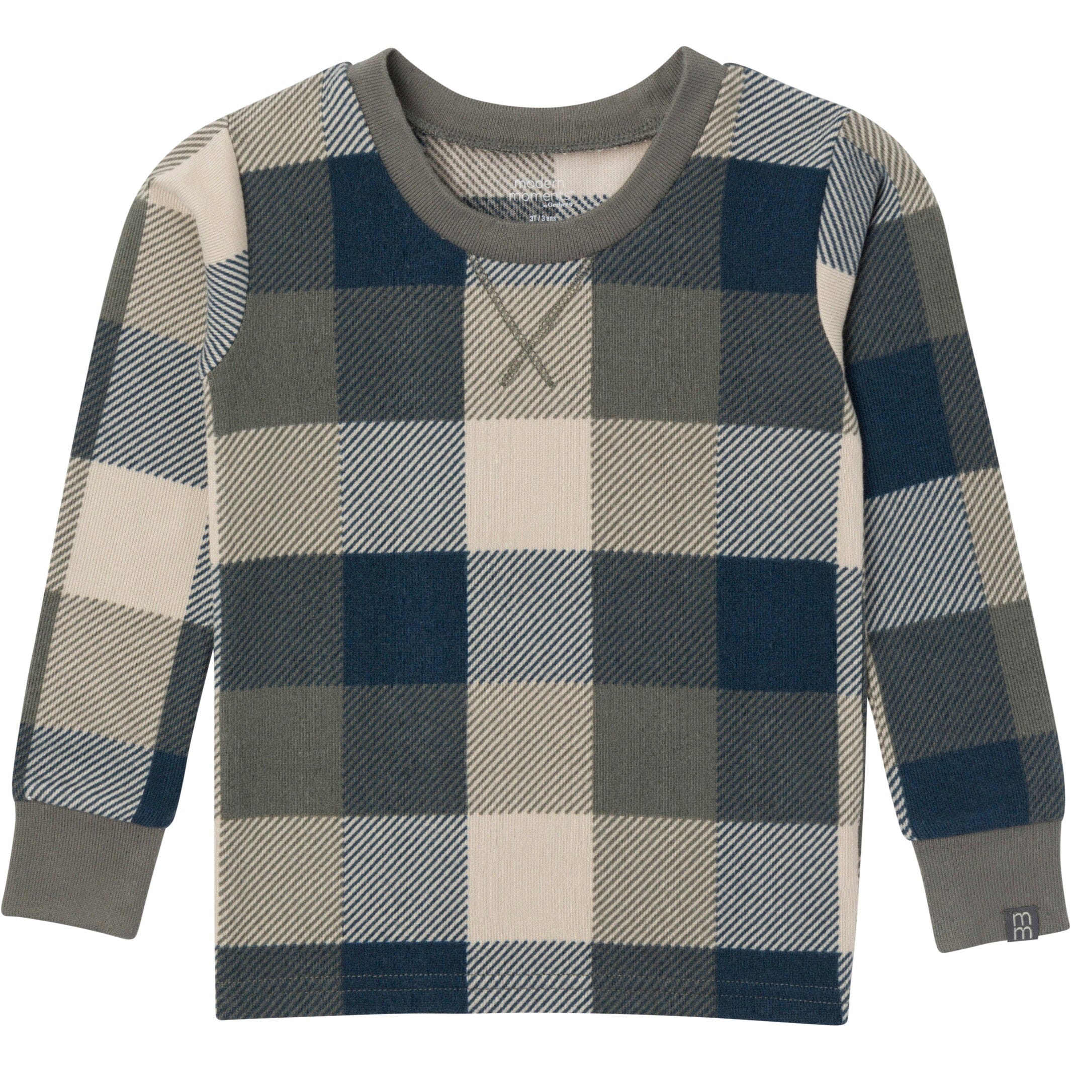 2-Piece Infant & Toddler Boys Dark Green Plaid Hacci Pajama Set - Image 4