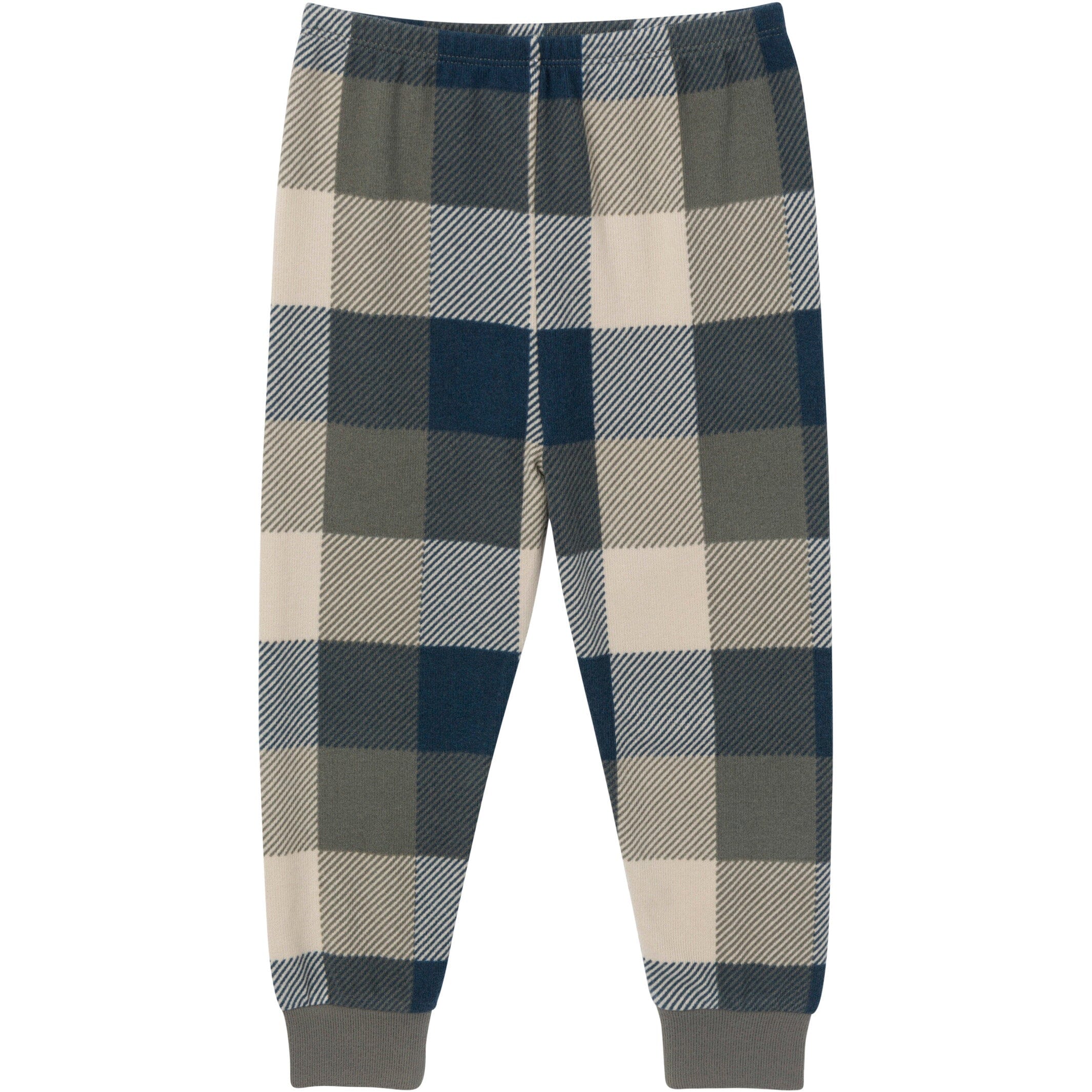 2-Piece Infant & Toddler Boys Dark Green Plaid Hacci Pajama Set - Image 7